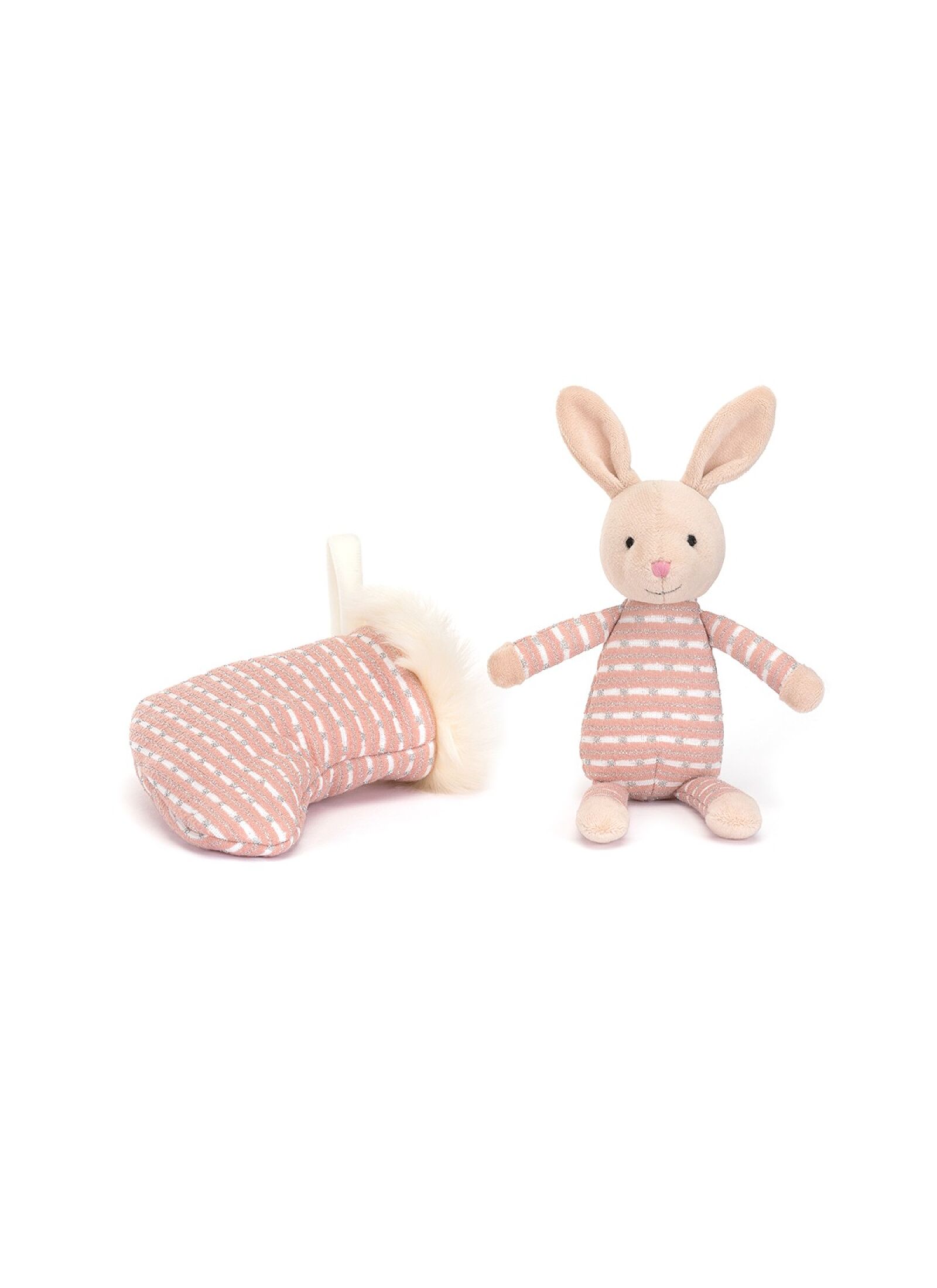 SOFT TOY SHIMMER STOCKING BUNNY
