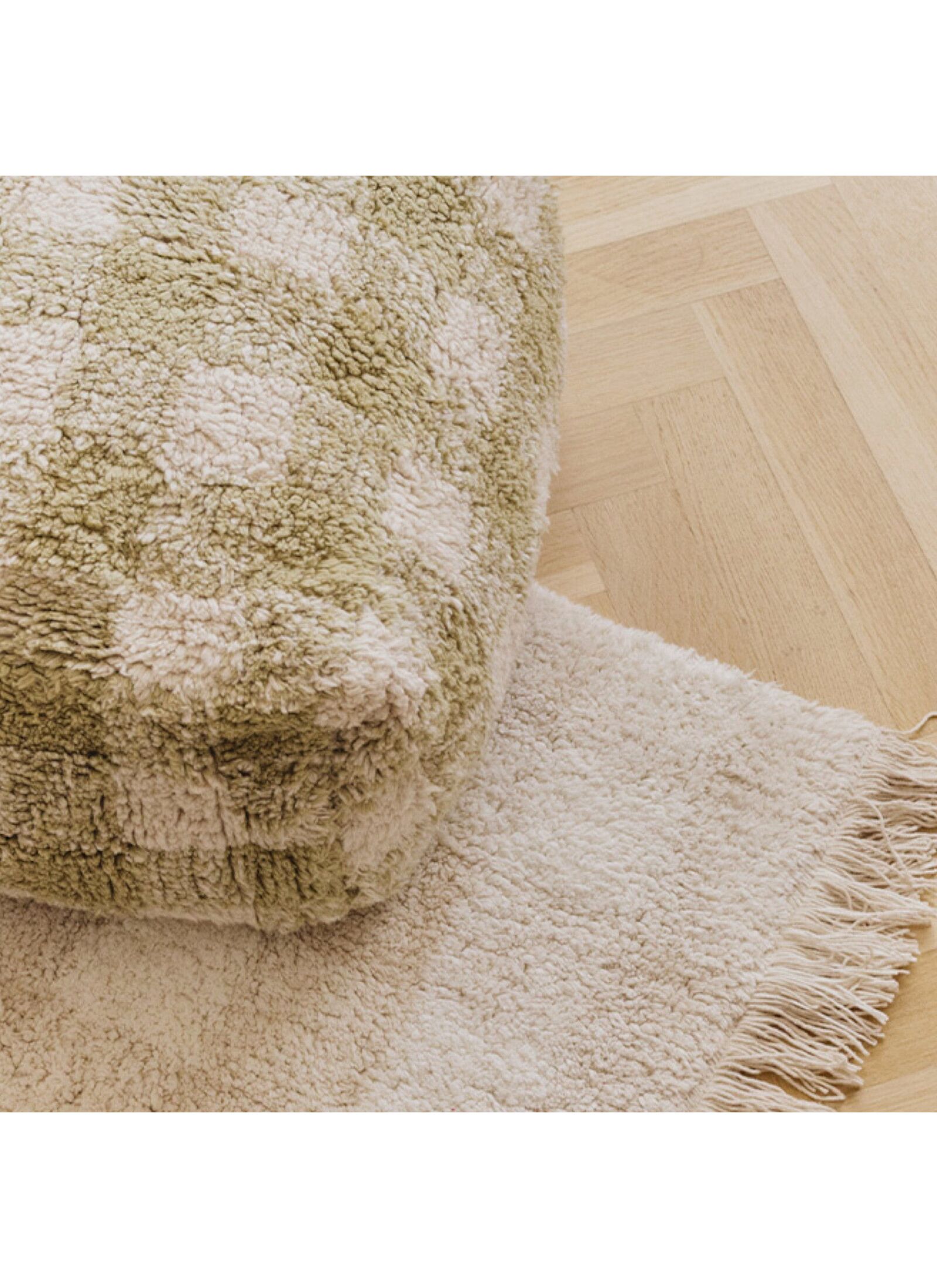 FLOOR CUSHION VICHY MATCHA
