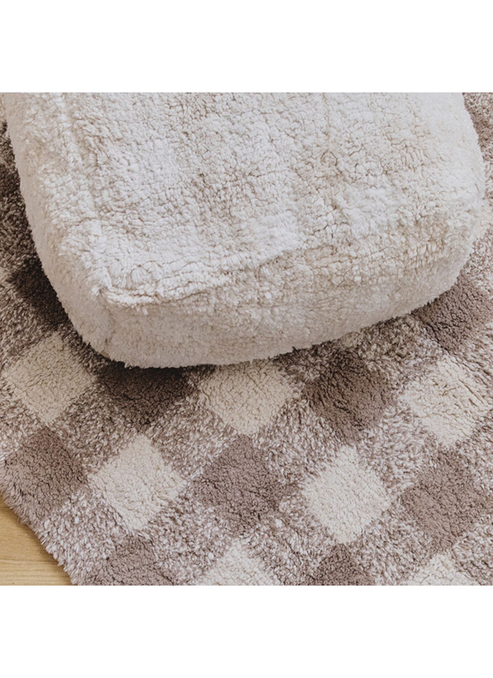 FLOOR CUSHION VICHY IVORY