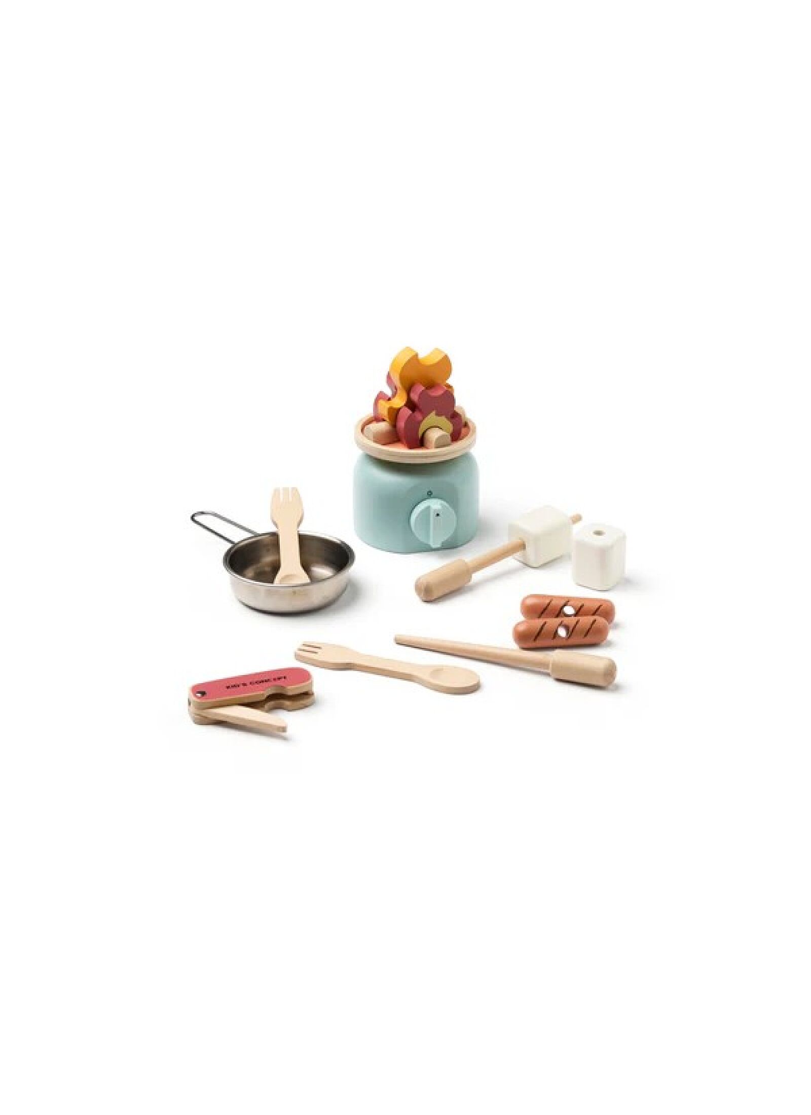 WOODEN TOY CAMPING COKKING SET