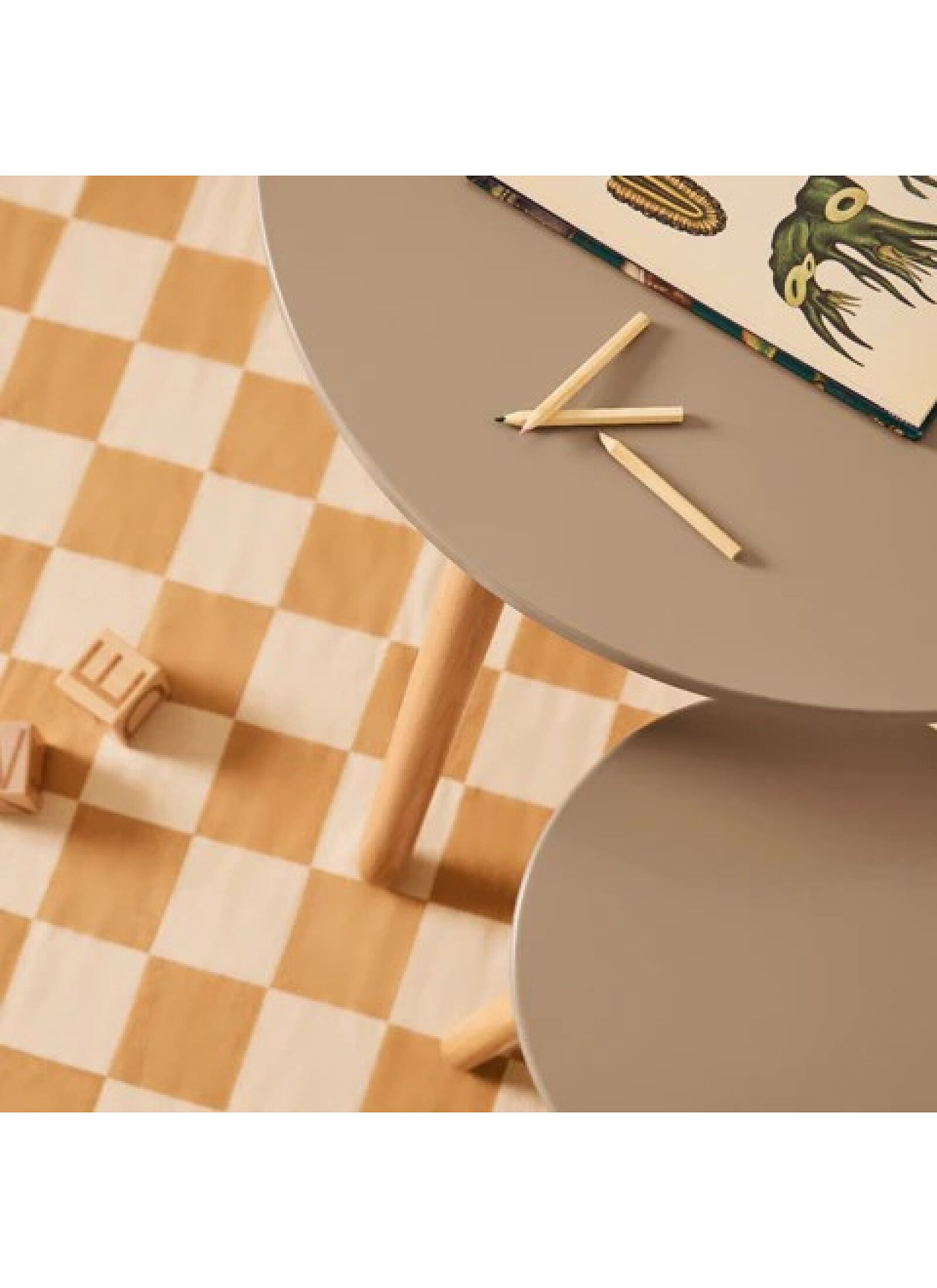 WOODEN TABLE SET WITH 2 STOOLS BROWN