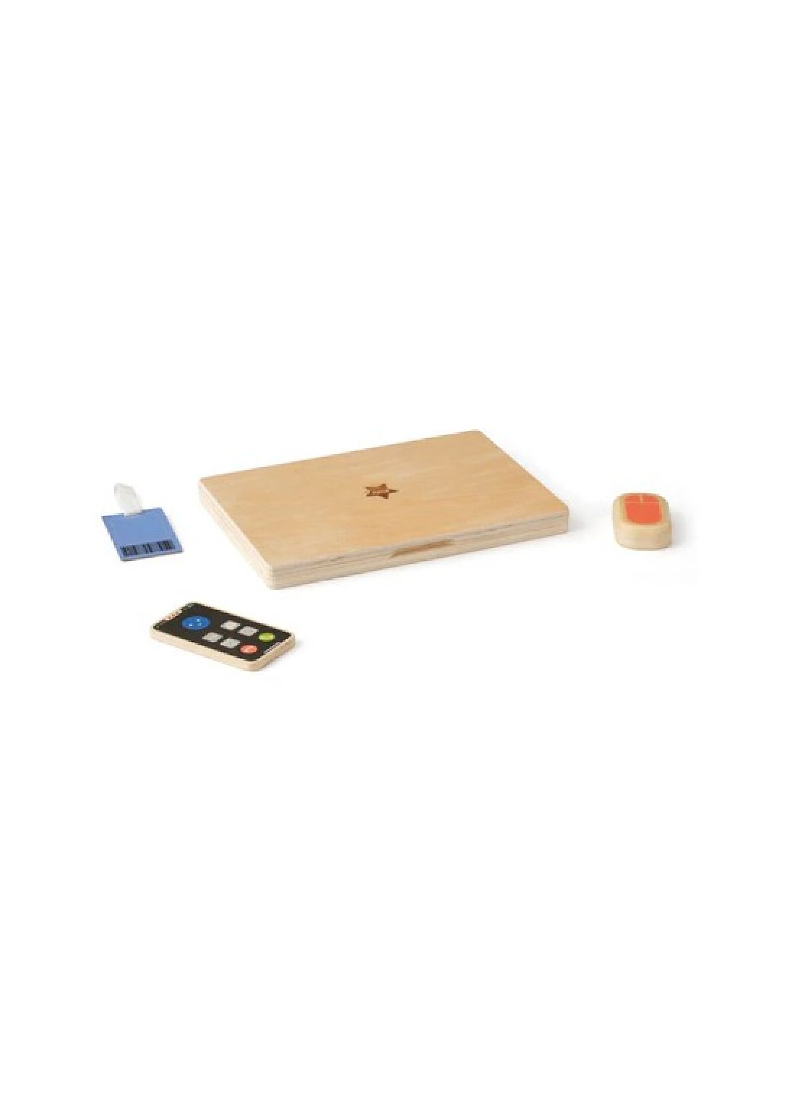 WOODEN TOY DESK SET-LAPTOP