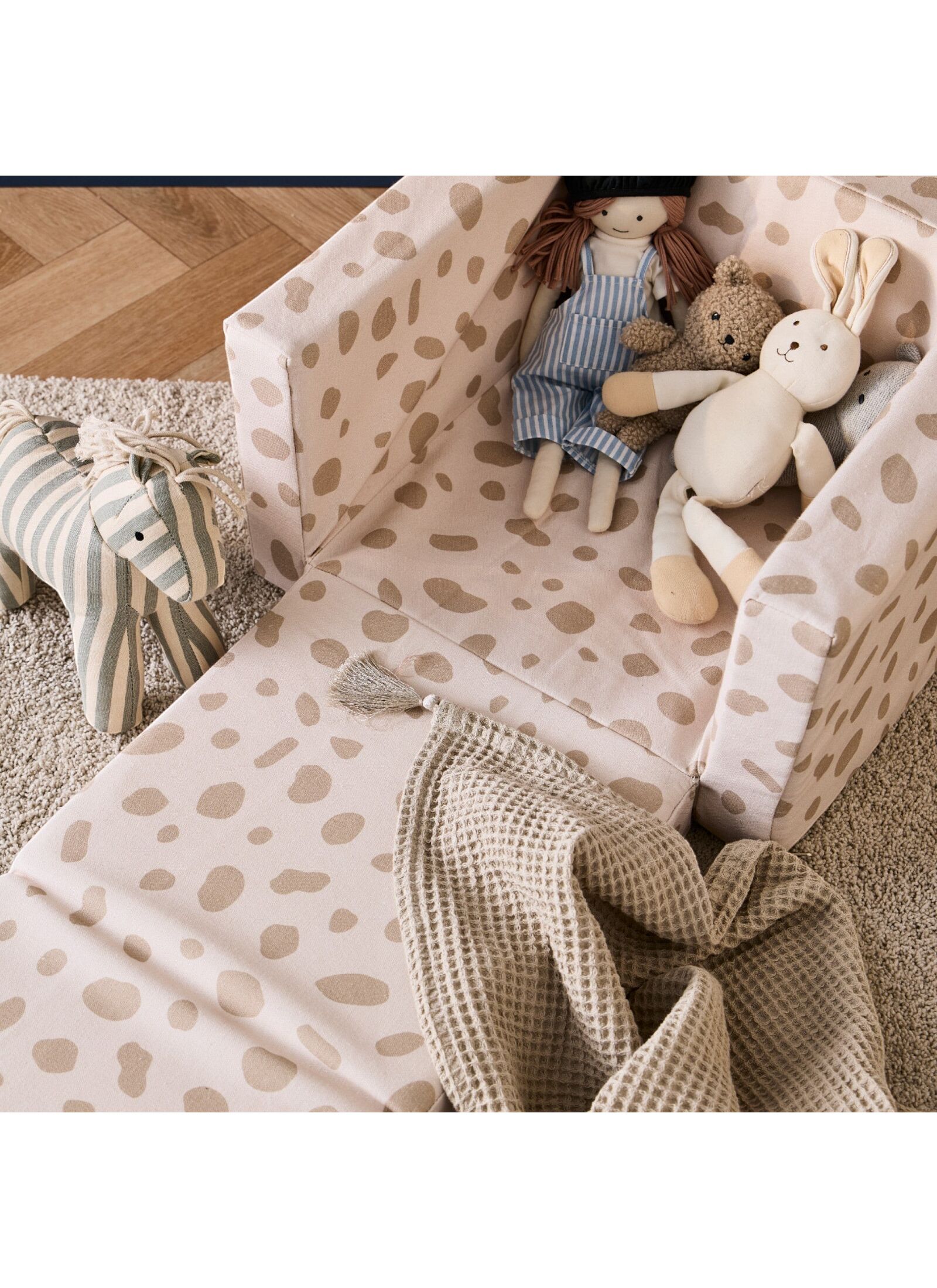 FOLDING ARMCHAIR KID'S BASE POLKA DOTS