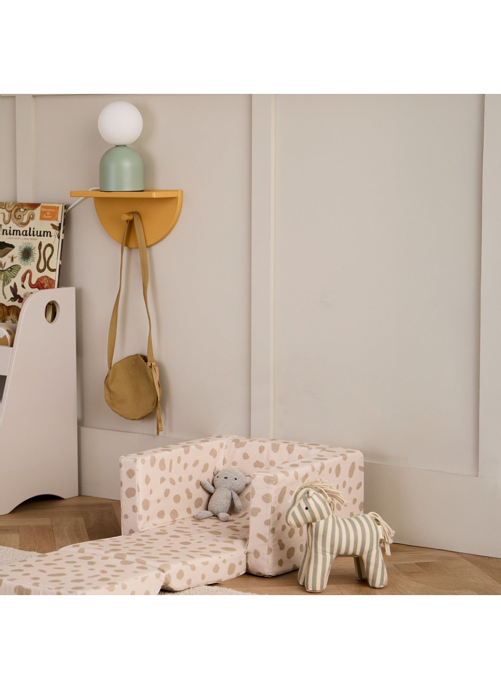 FOLDING ARMCHAIR KID'S BASE POLKA DOTS