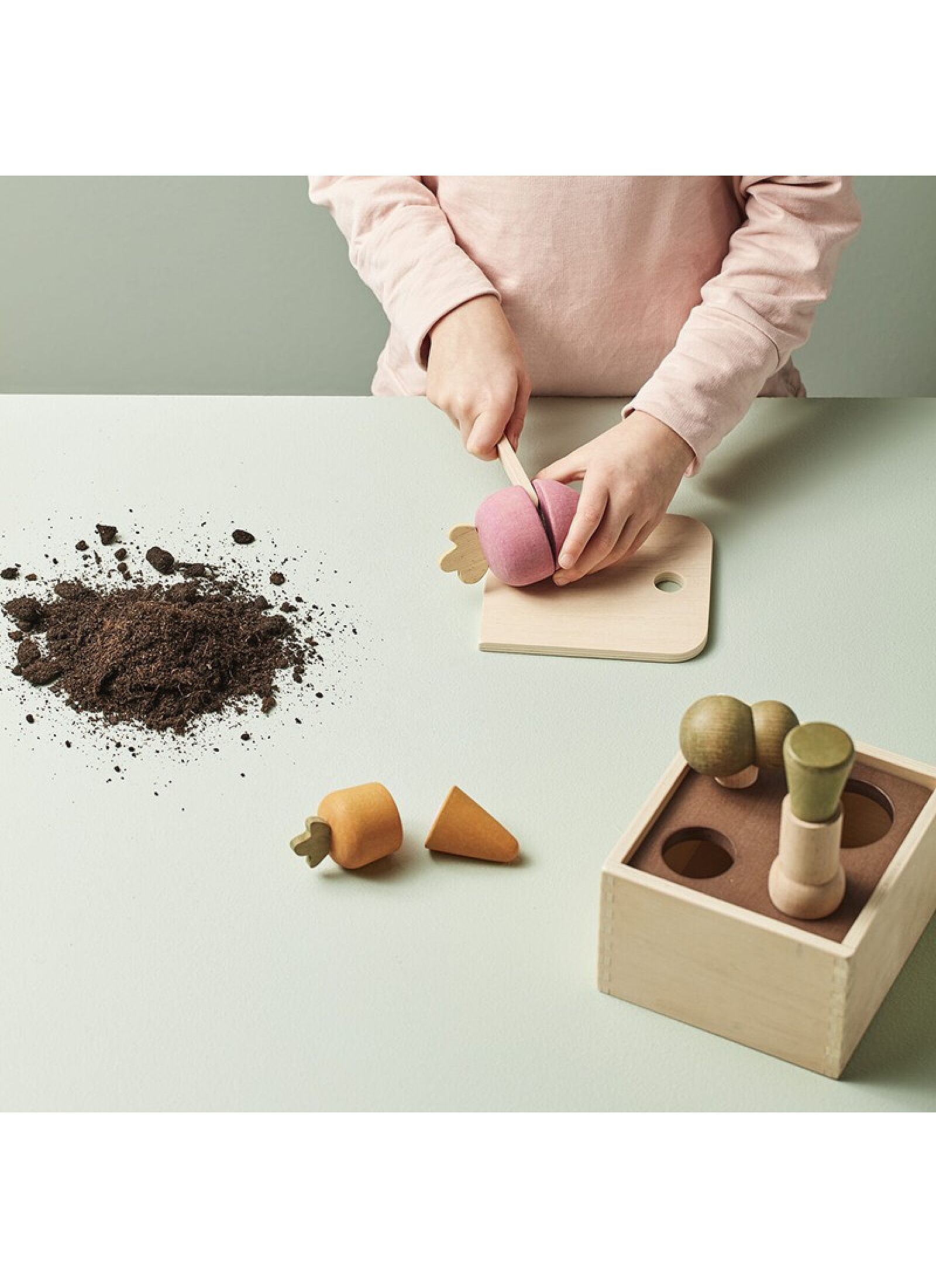 WOODEN TOY PLANT BOX