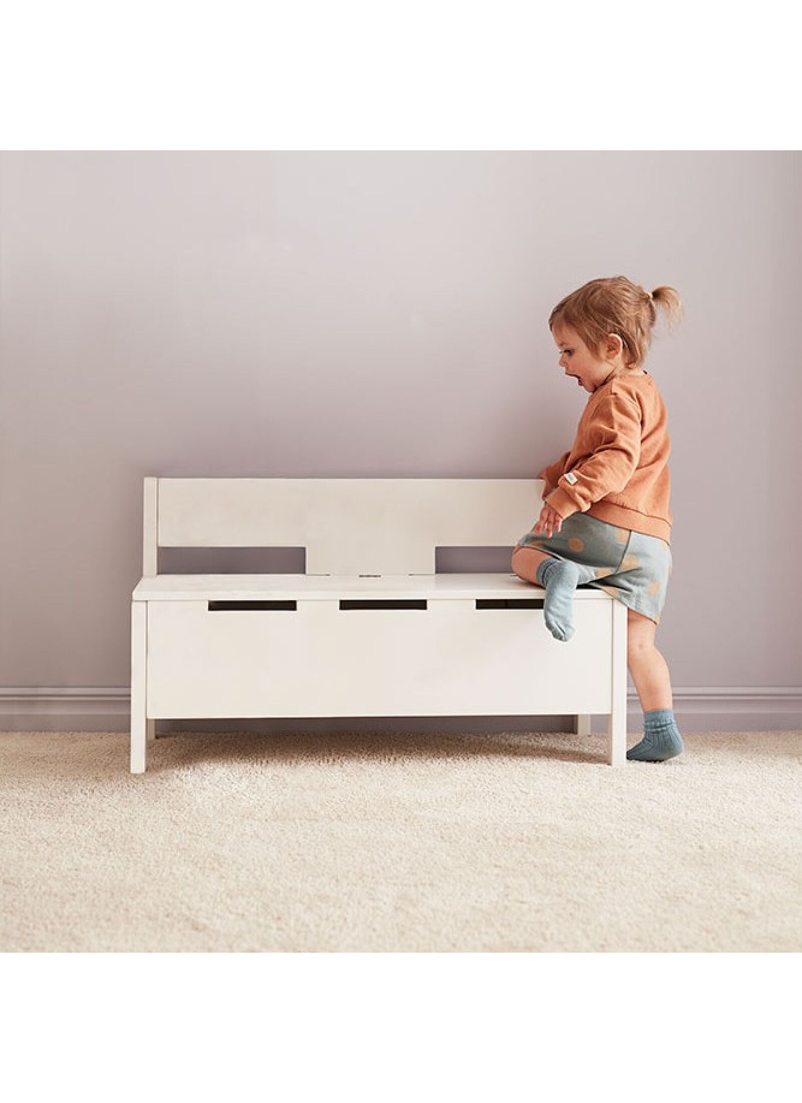 BENCH WITH STORAGE WHITE