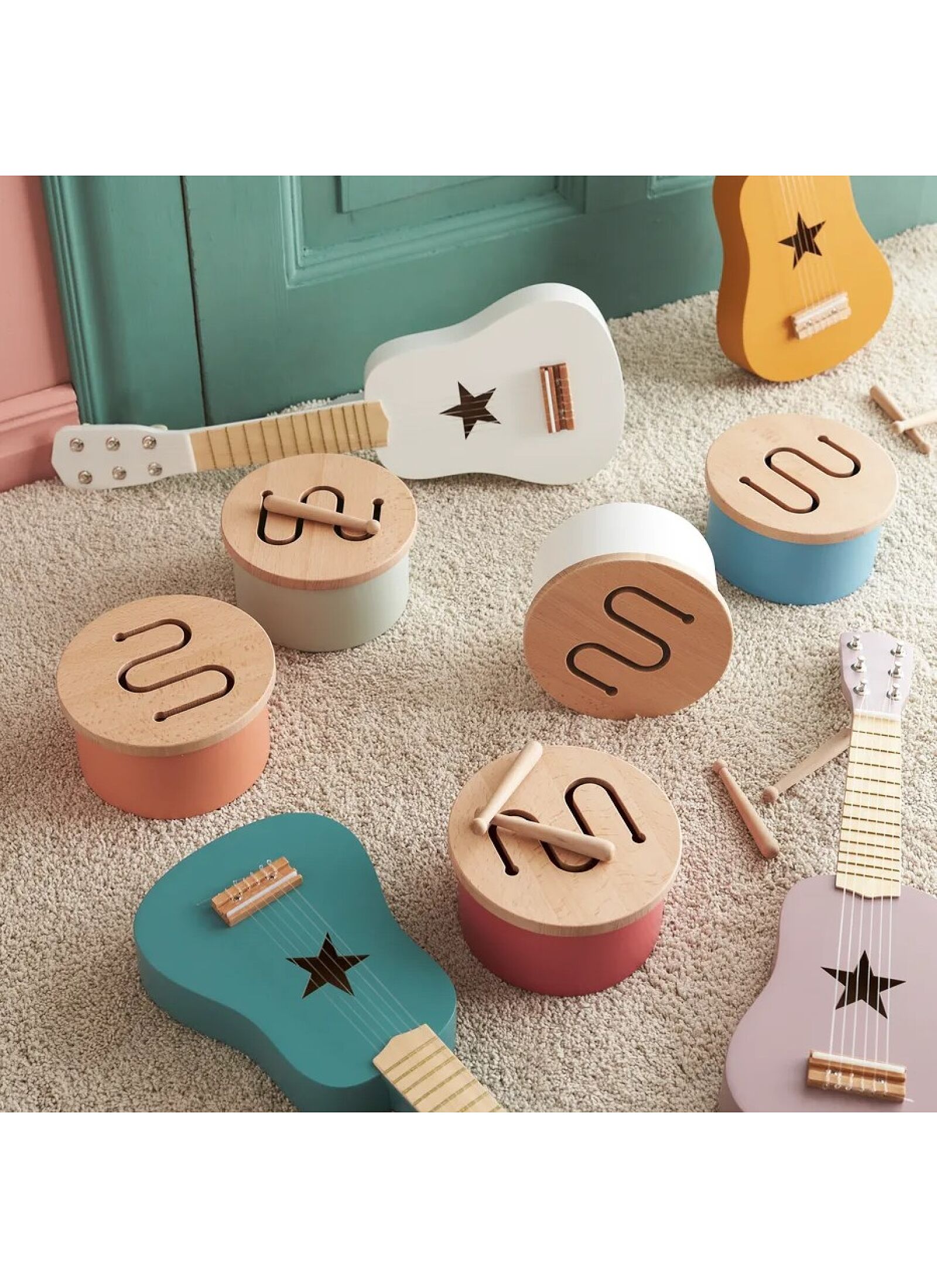 WOODEN DRUM MINI TURQUOISE