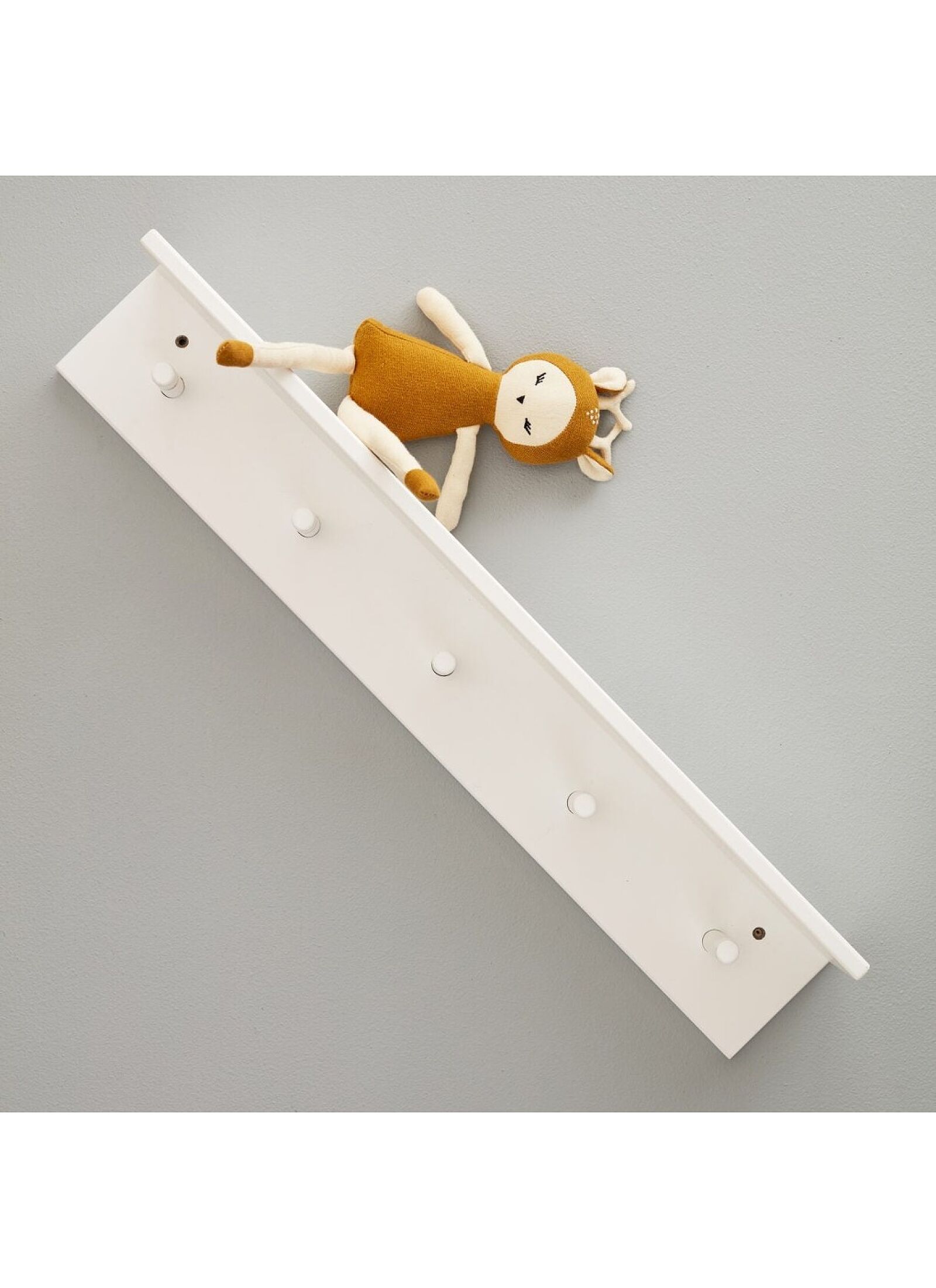 WALL SHELF WITH HOOKS STAR OFF WHITE