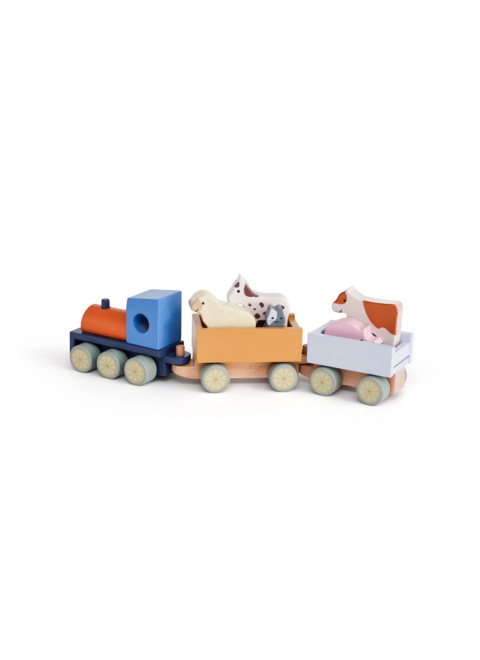 WOODEN TRAIN WITH FARM ANIMALS AIDEN