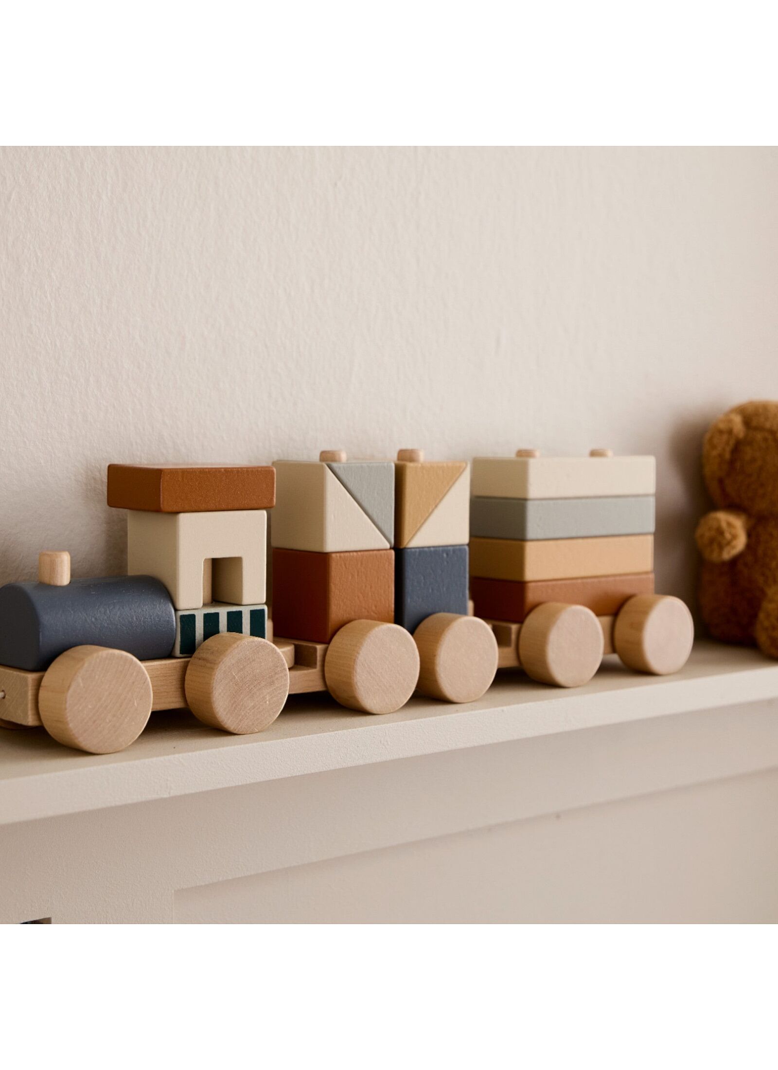 WOODEN TRAIN WITH SORTING BLOCKS