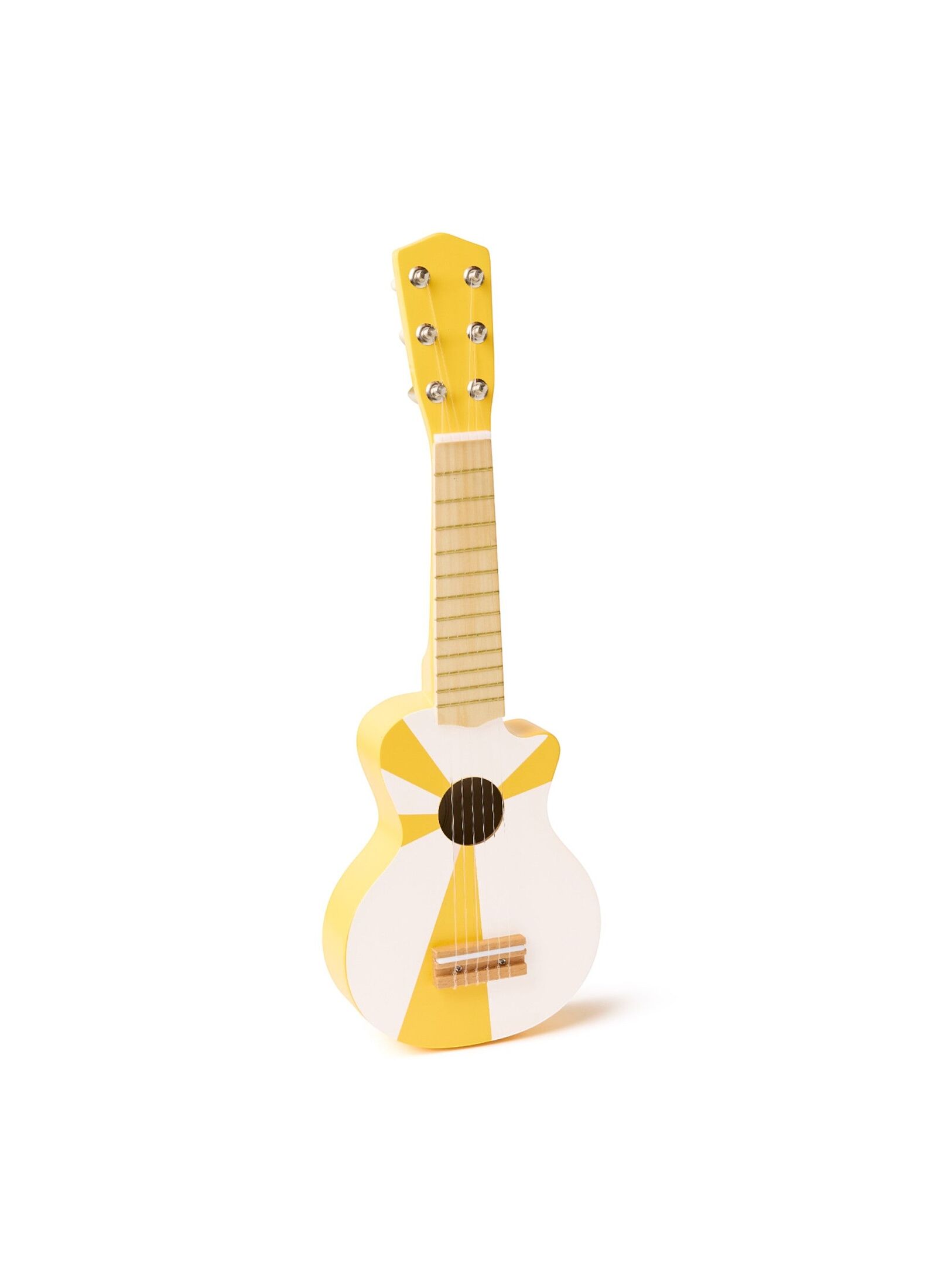 WOODEN GUITAR KID'S MUSIC YELLOW-WHITE