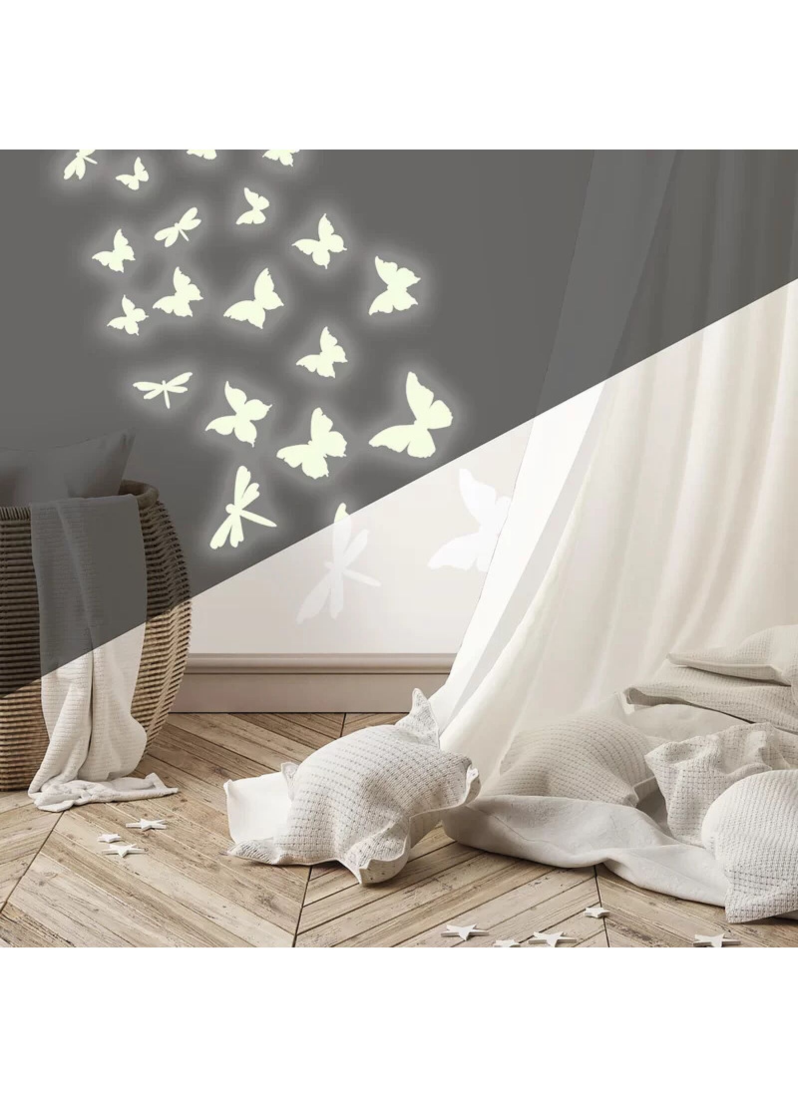 WALL STICKERS GLOW IN THE DARK BUTTERFLIES