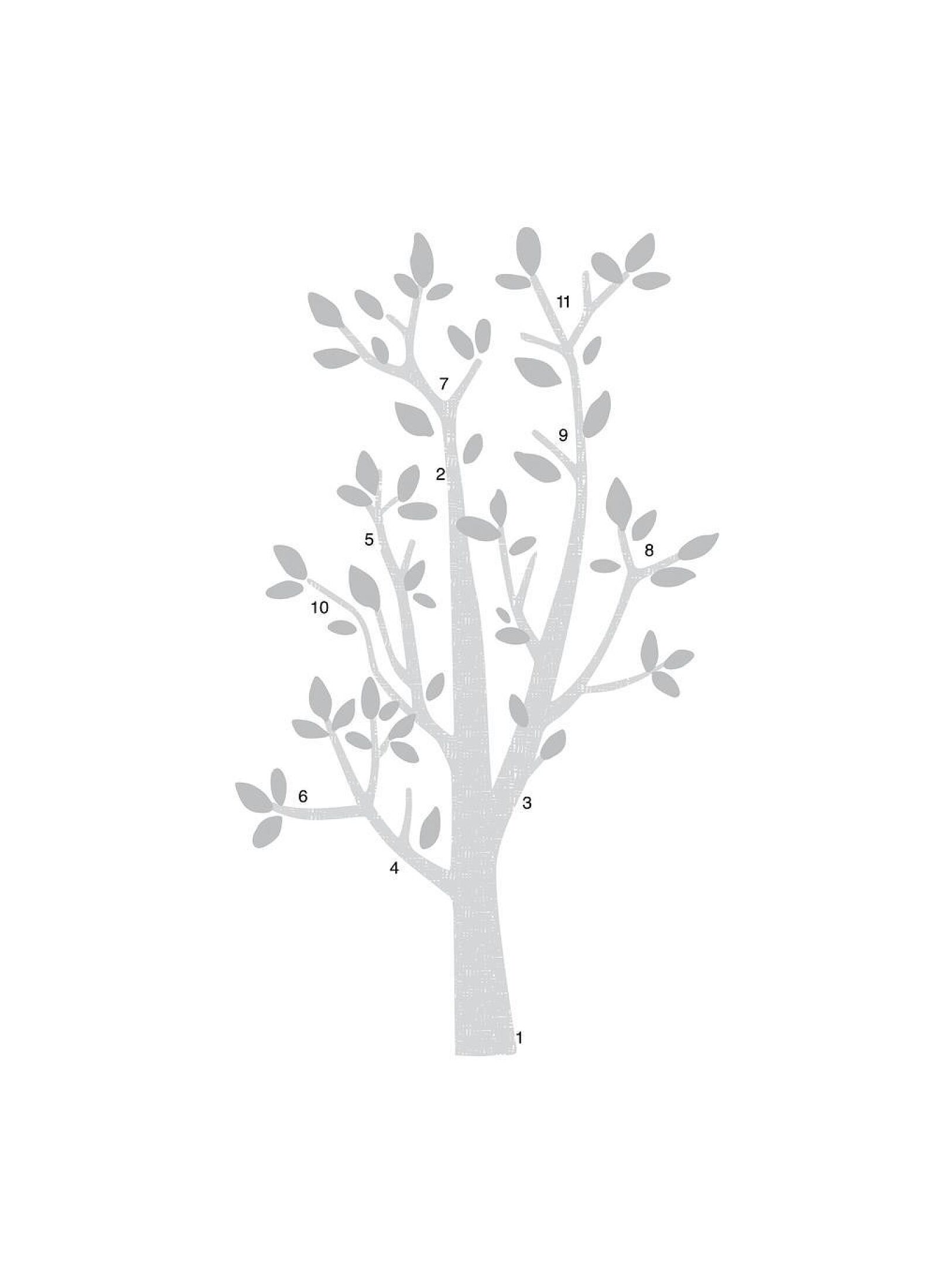 WALL STICKERS TREE WHITE-GREY