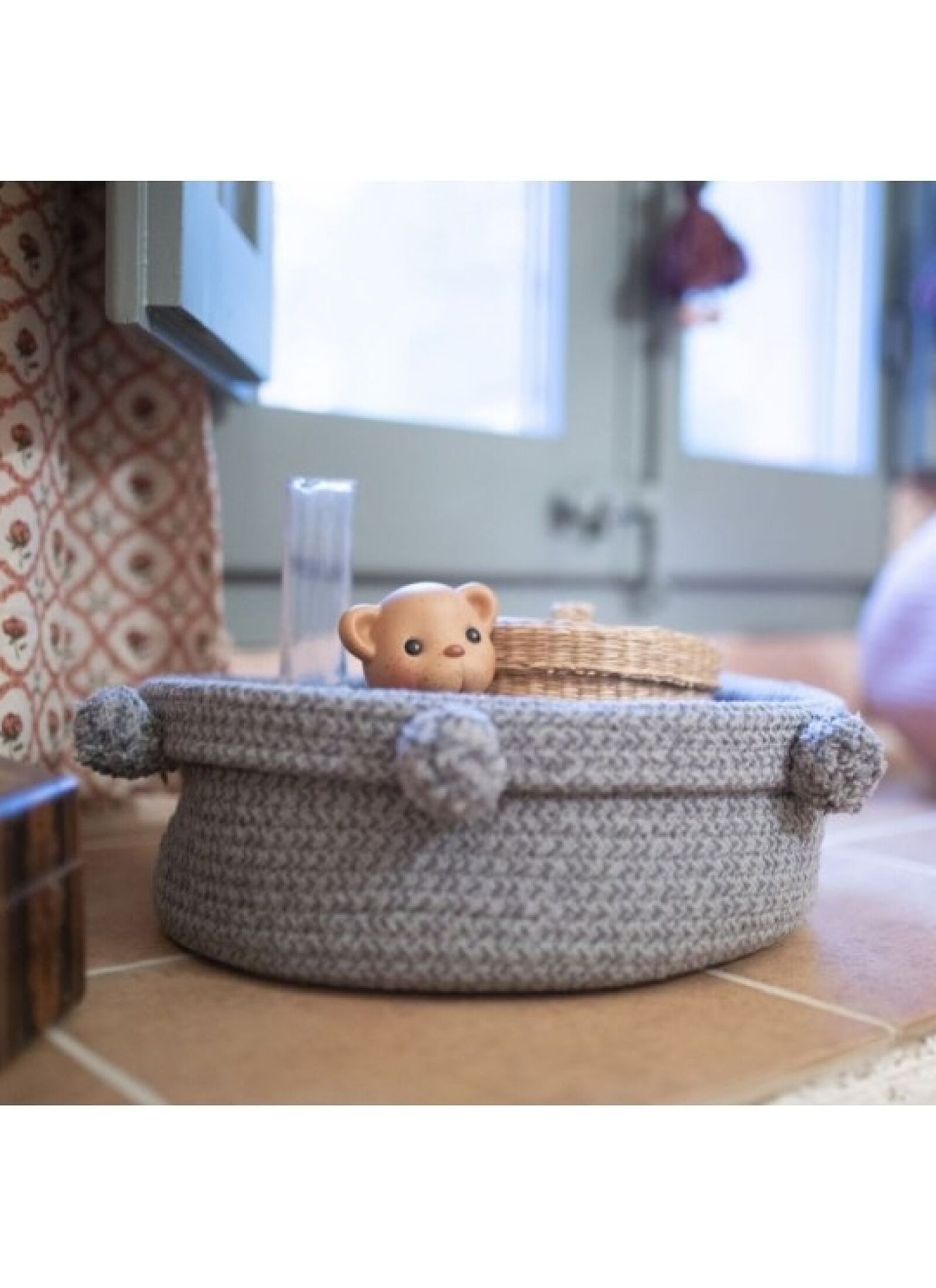 BASKET TRAY VINTAGE BLUE (30X12)