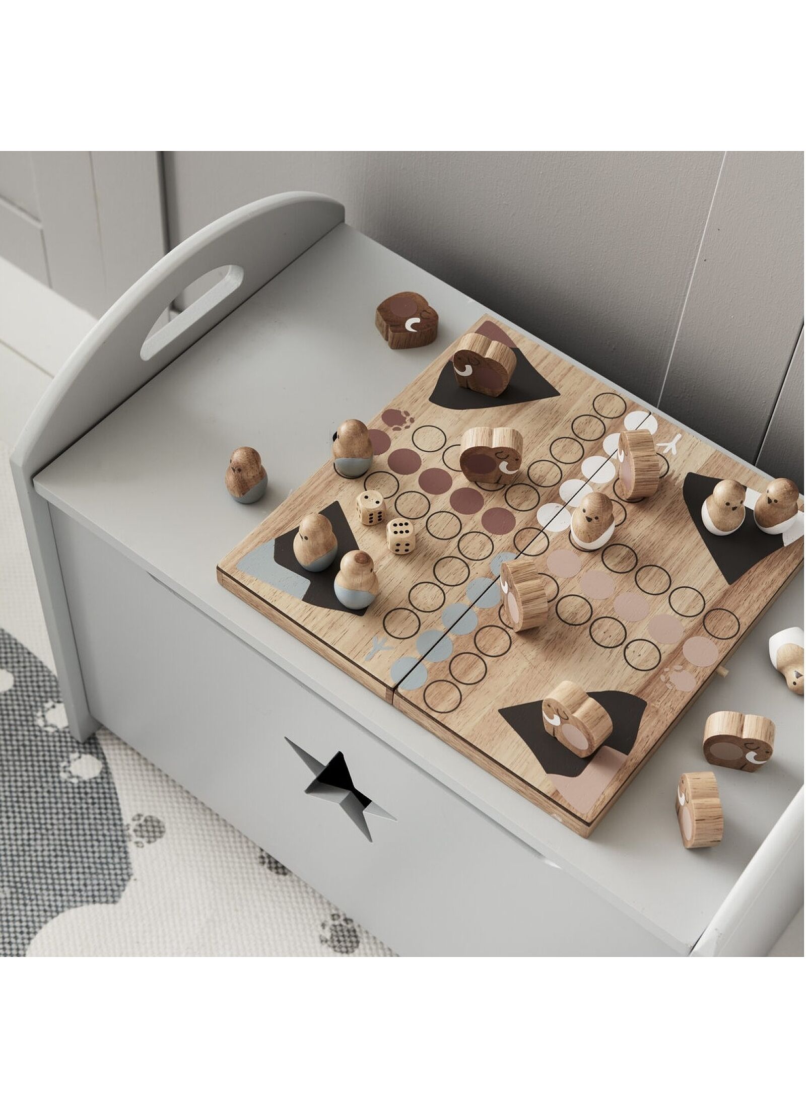 WOODEN LUDO GAME NEON