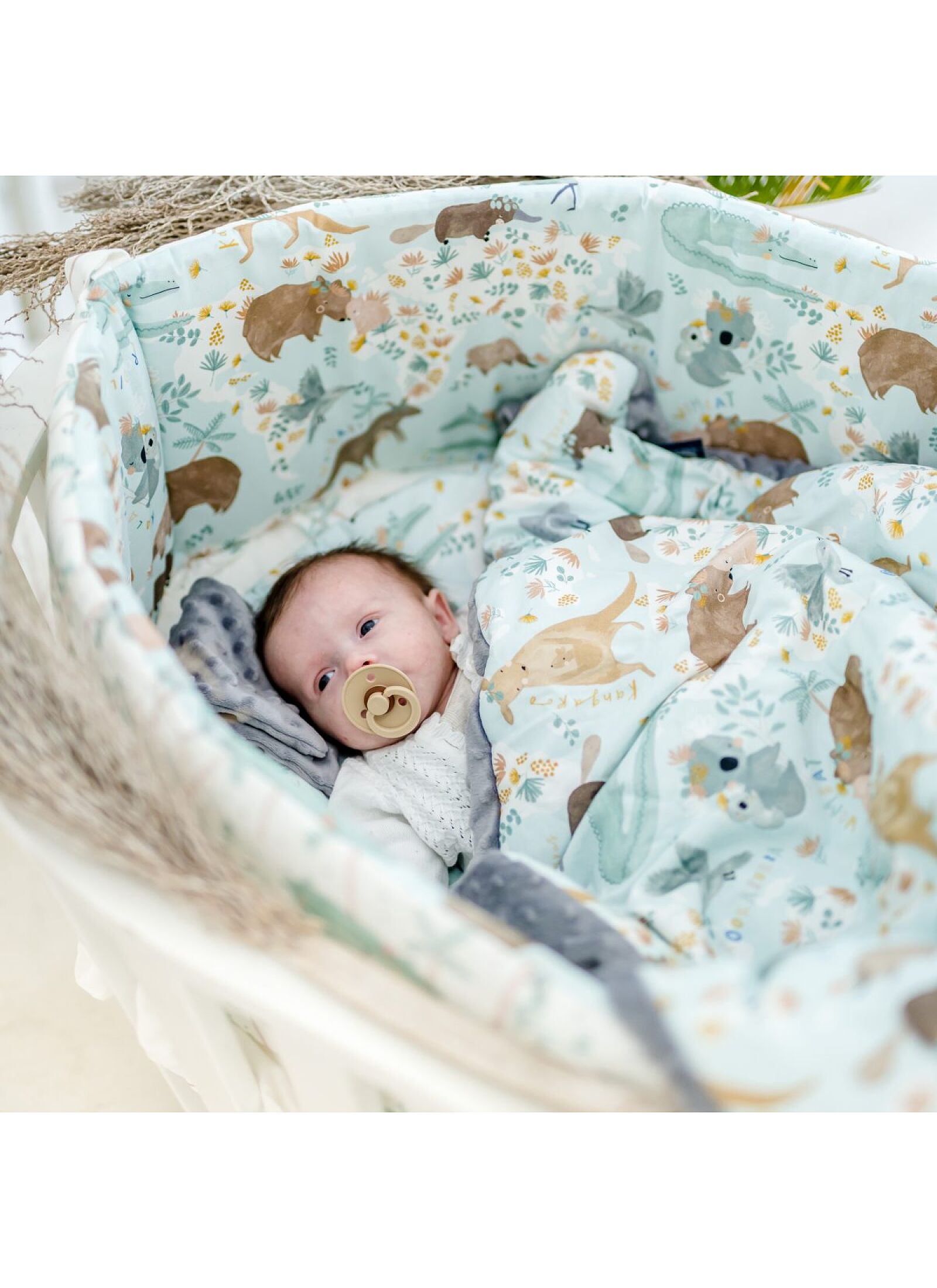 CRIB BLANKET (110X140) DUNDEE &AMP; FRIENDS BLUE GREY