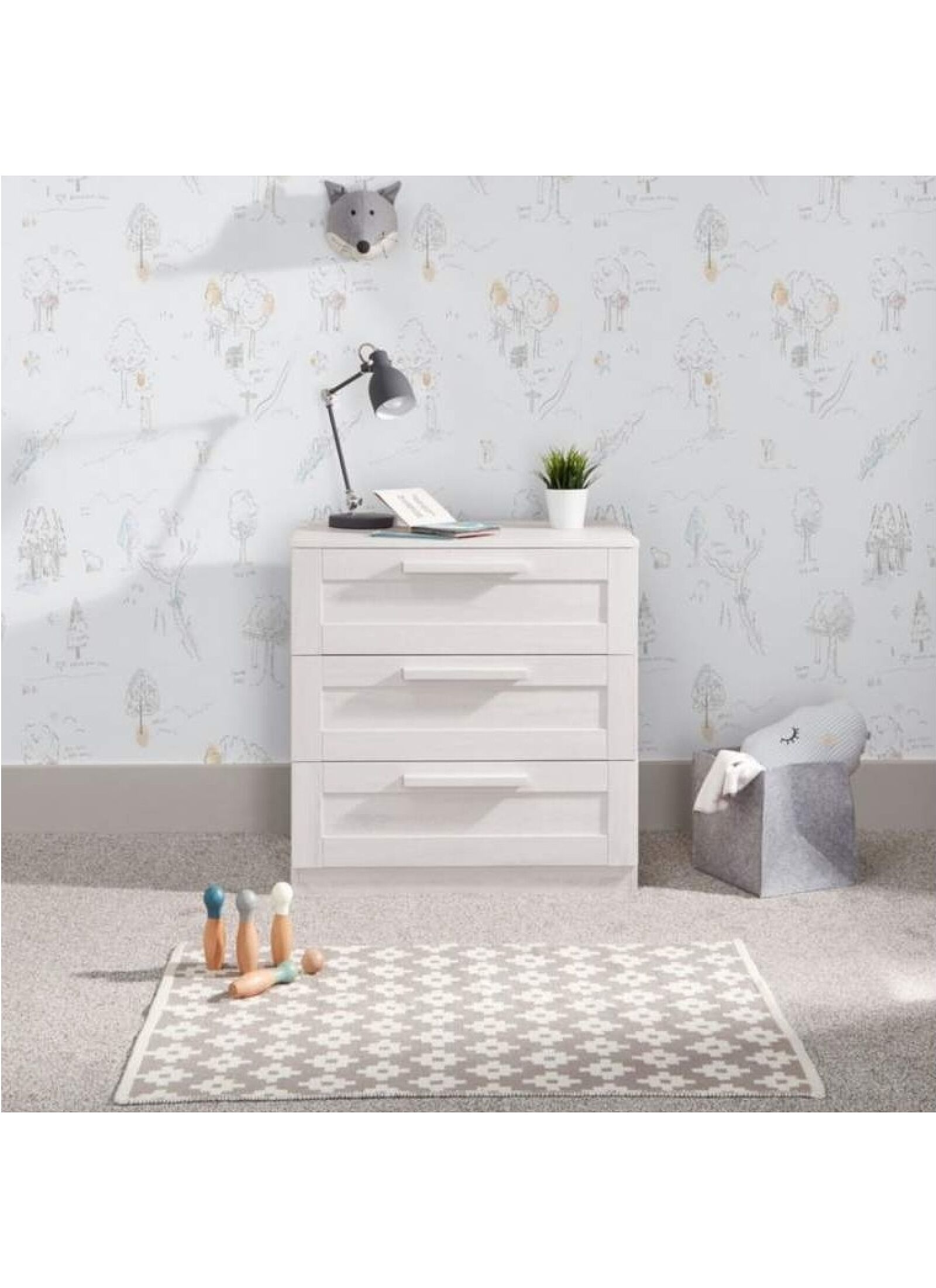 CRIB &AMP; DRESSER-CHANGER UNIT ATLAS NIMBUS WHITE