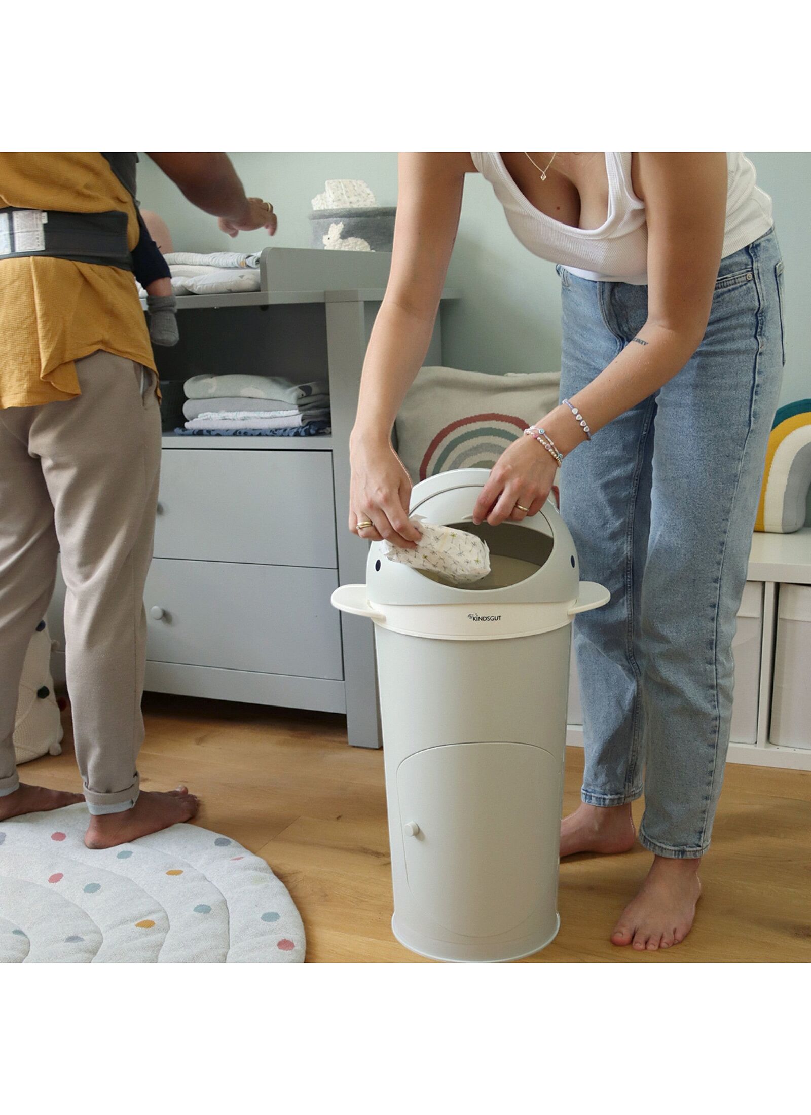 DIAPER DISPOSAL BIN WHALE GREY