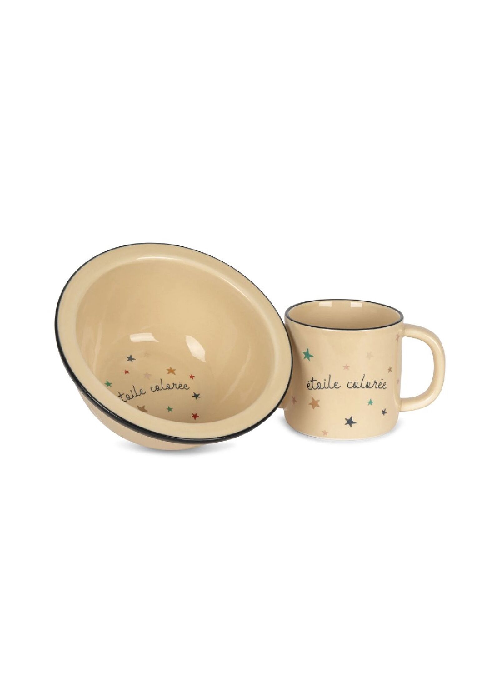 CERAMIC BOWL &AMP; CUP ETOILE COLOREE