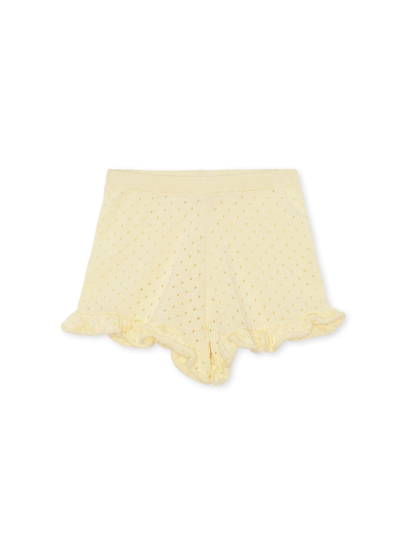 KNITTED SHORTS CYPRES FRILL LEMON ICING