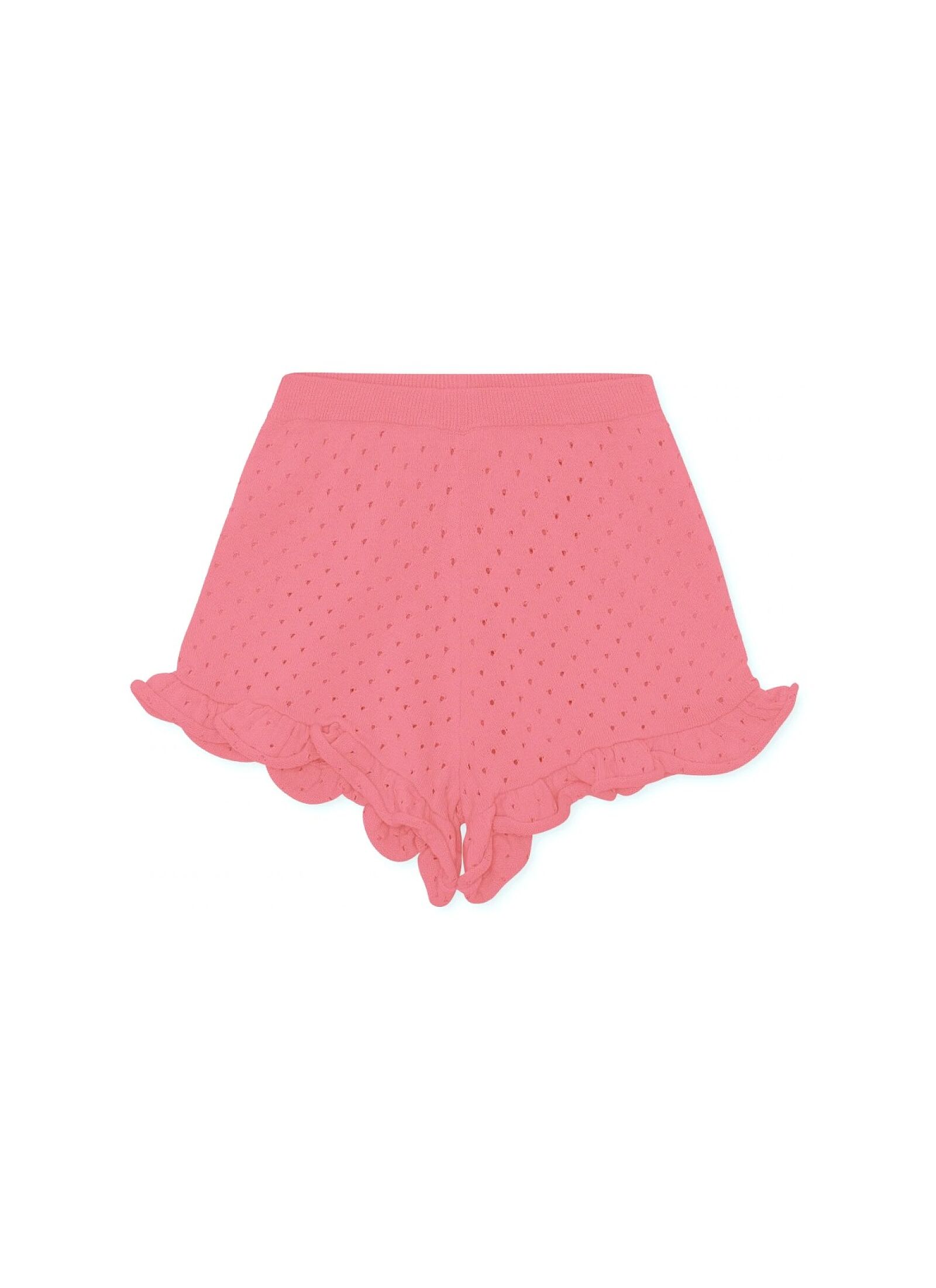 KNITTED SHORTS CYPRES FRILL STRAWBERRY PINK