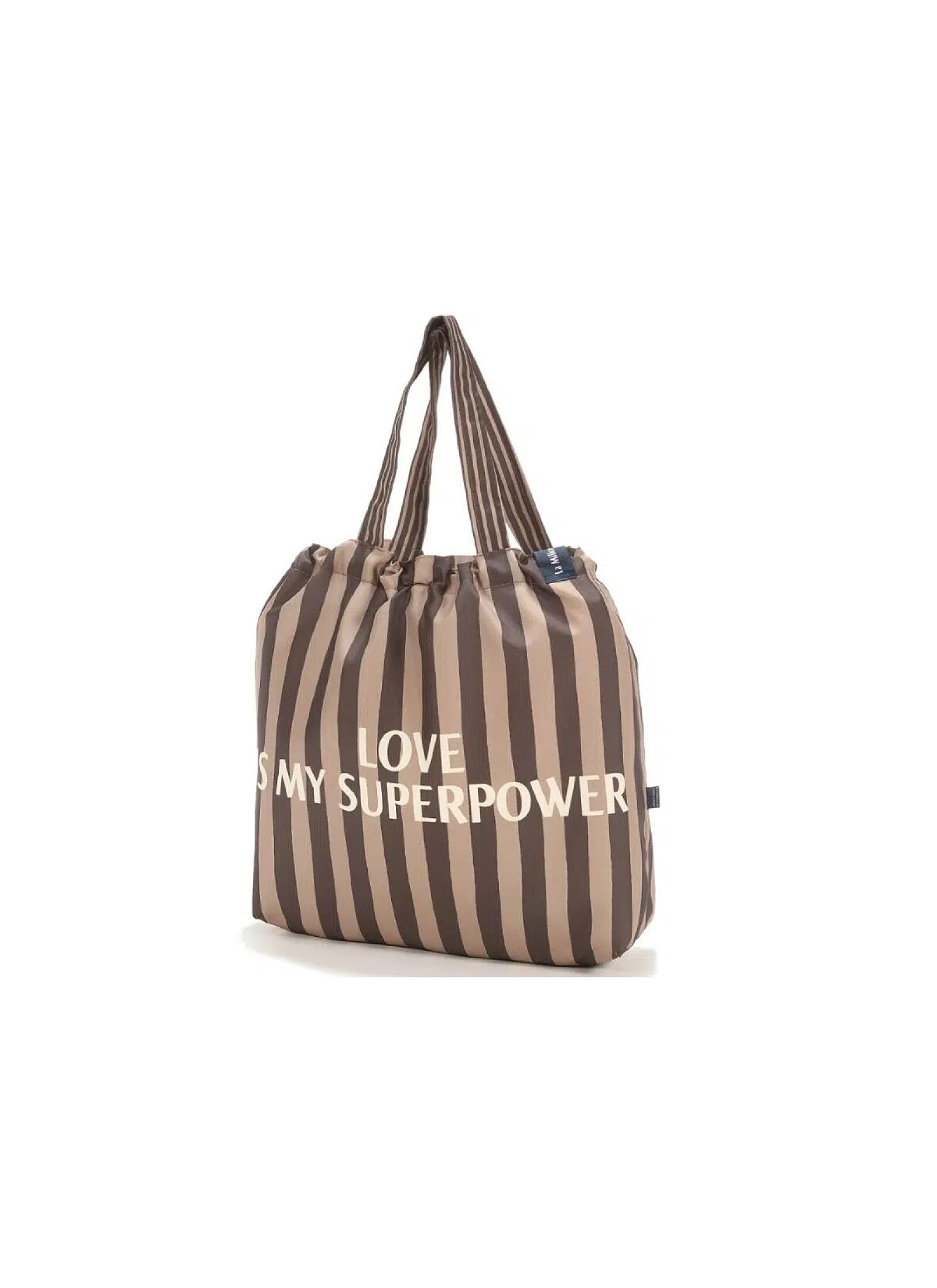 SHOPPER BAG STRIPES BROWN