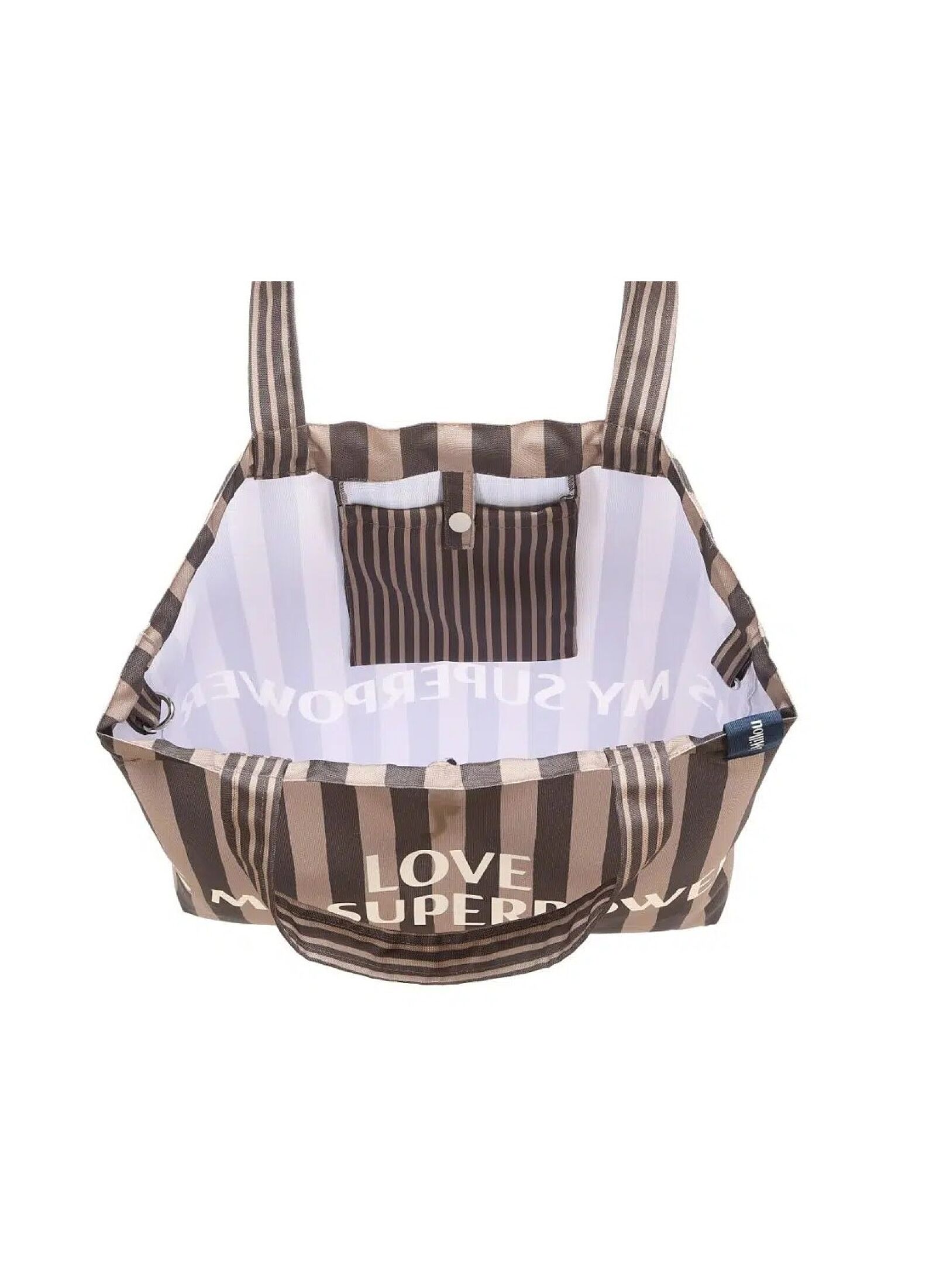 SHOPPER BAG STRIPES BROWN