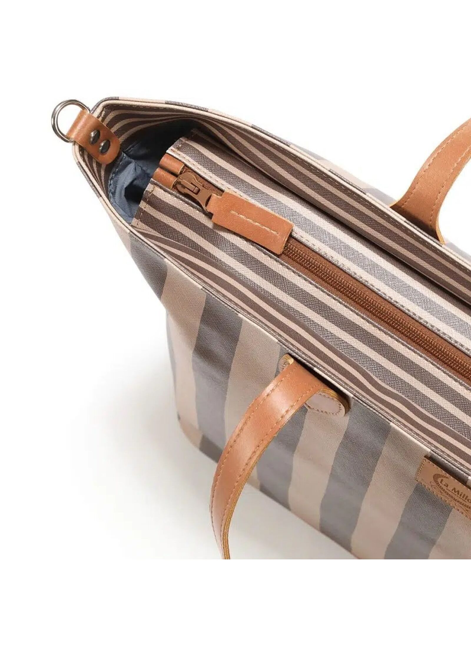 MOMMY'S LARGE BAG STRIPES BROWN