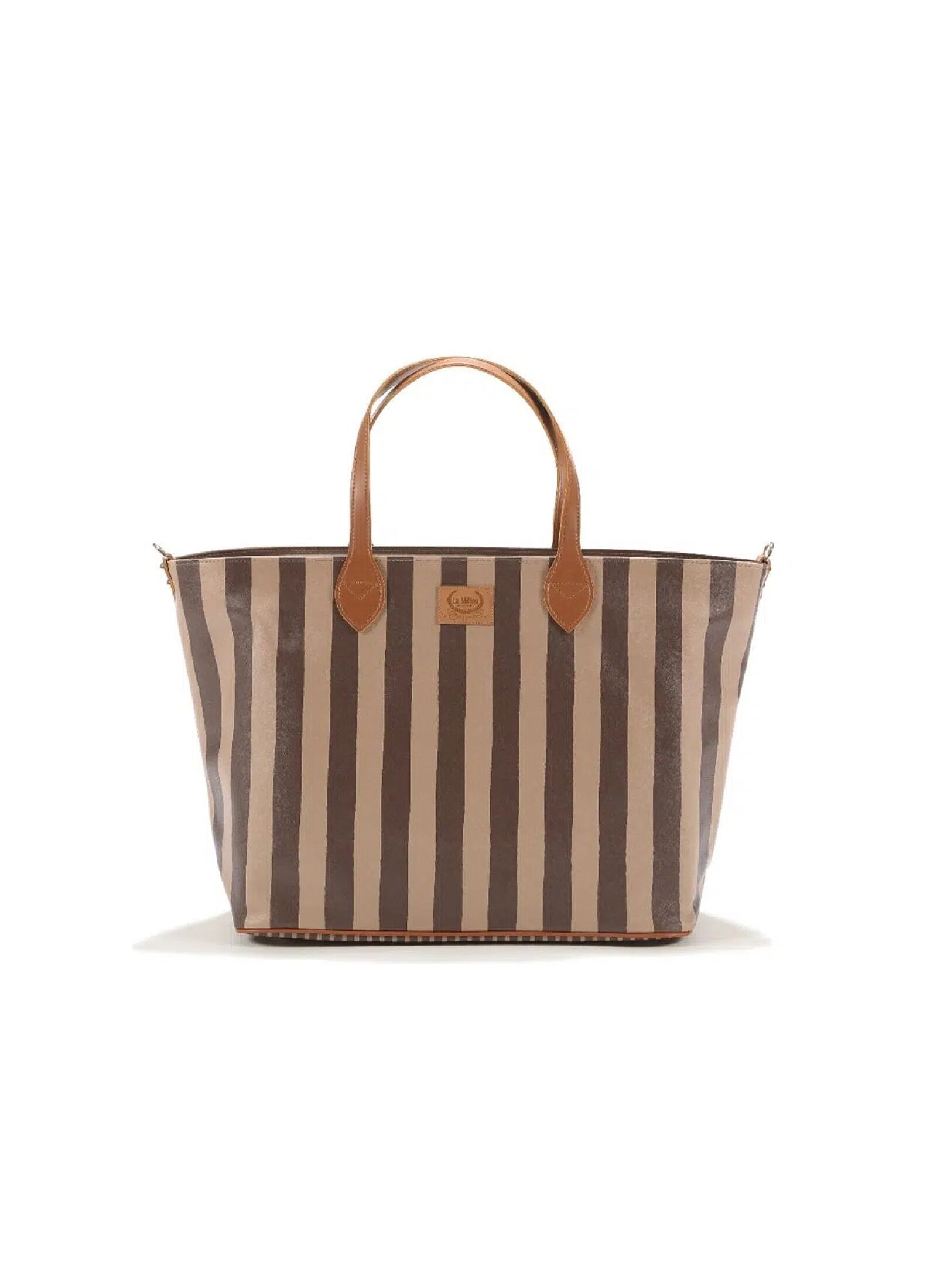 MOMMY'S LARGE BAG STRIPES BROWN