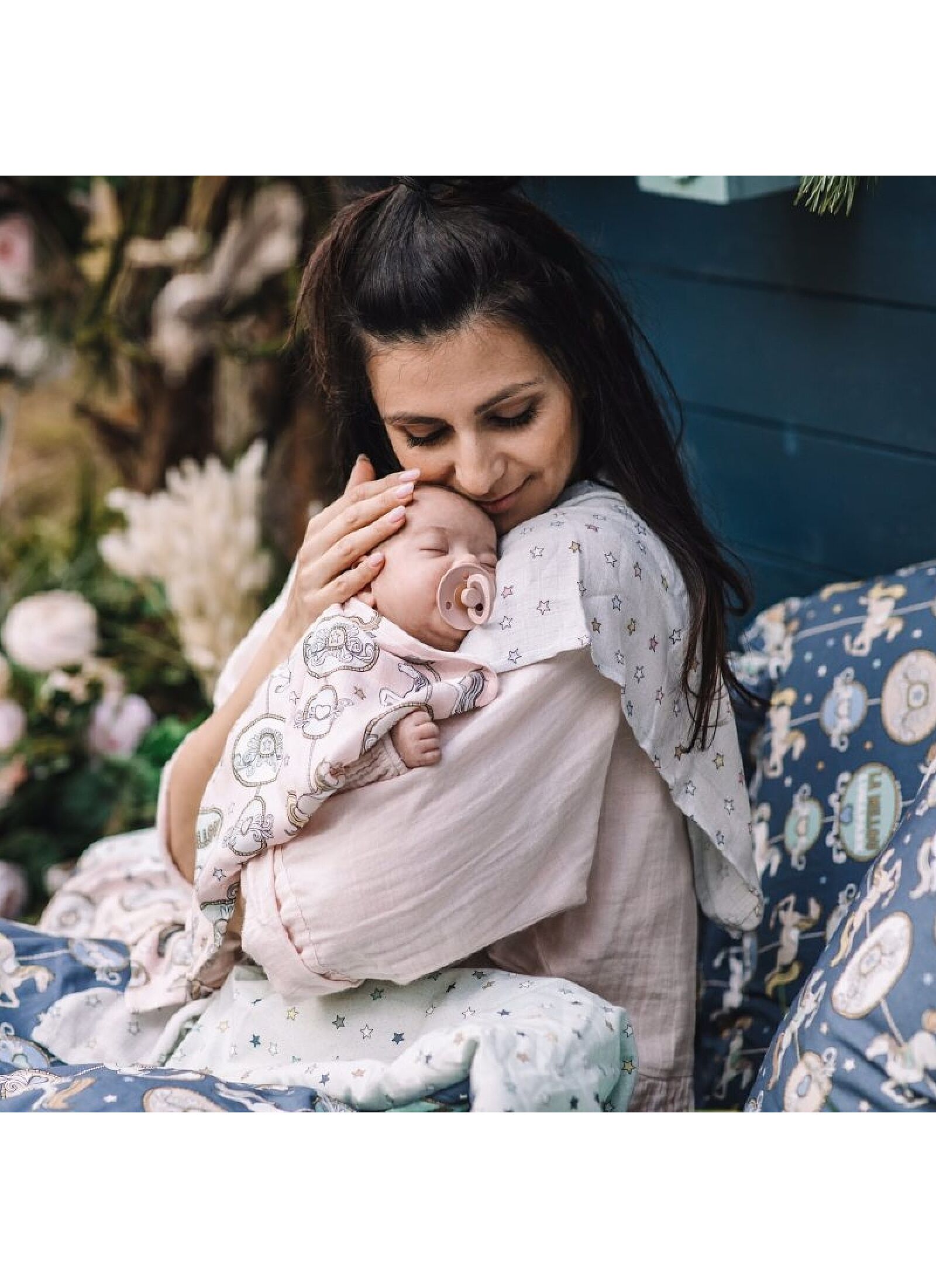 MUSLIN BLANKET (2PCS) FLY ME TO THE MOON NUDE