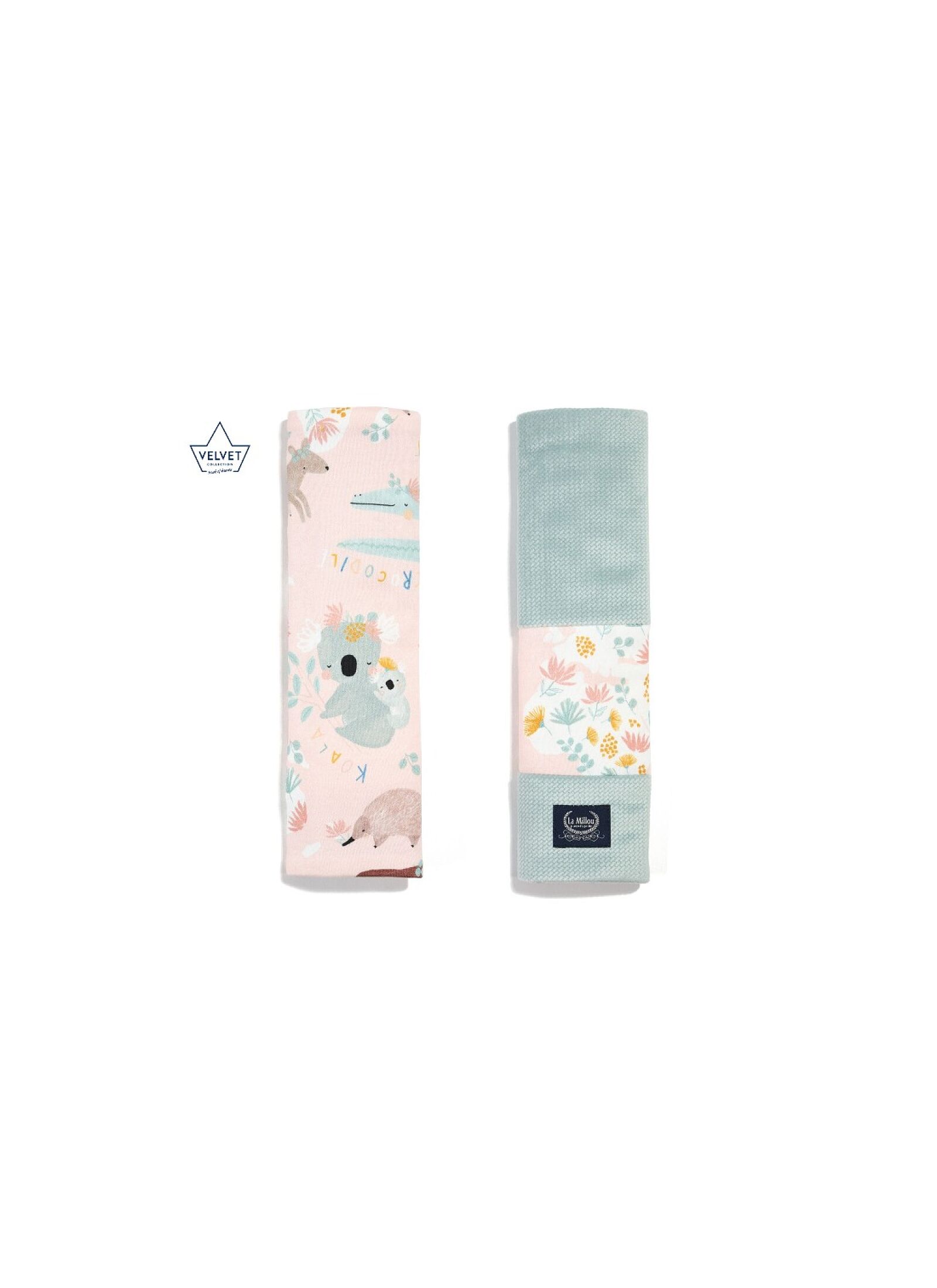 SEAT BELT COVER DUNDEE &AMP; FRIENDS PINK VELVET SMOKE MINT