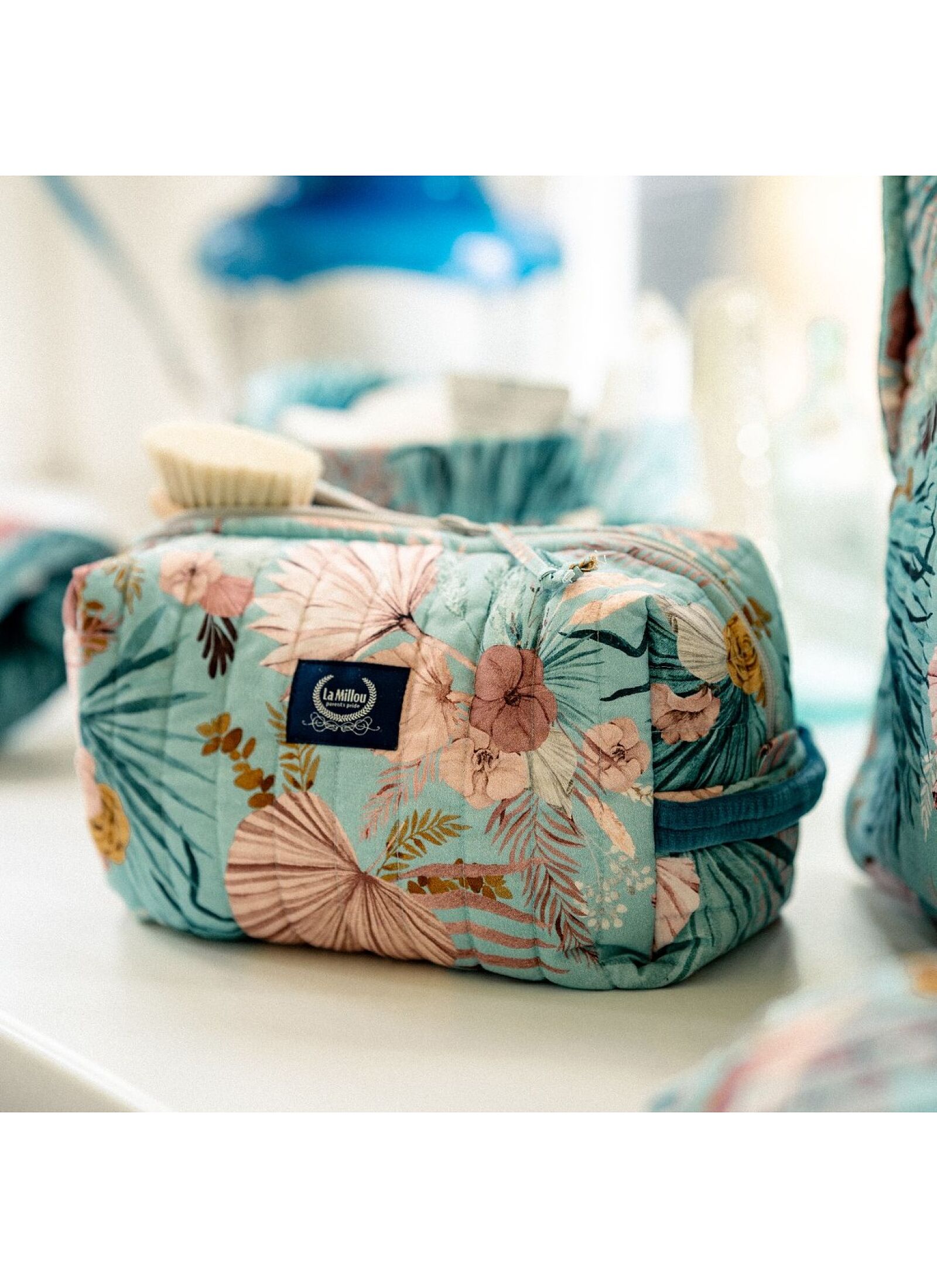 VANITY CASE MOLLET BOHO PALMS DEEP OCEAN