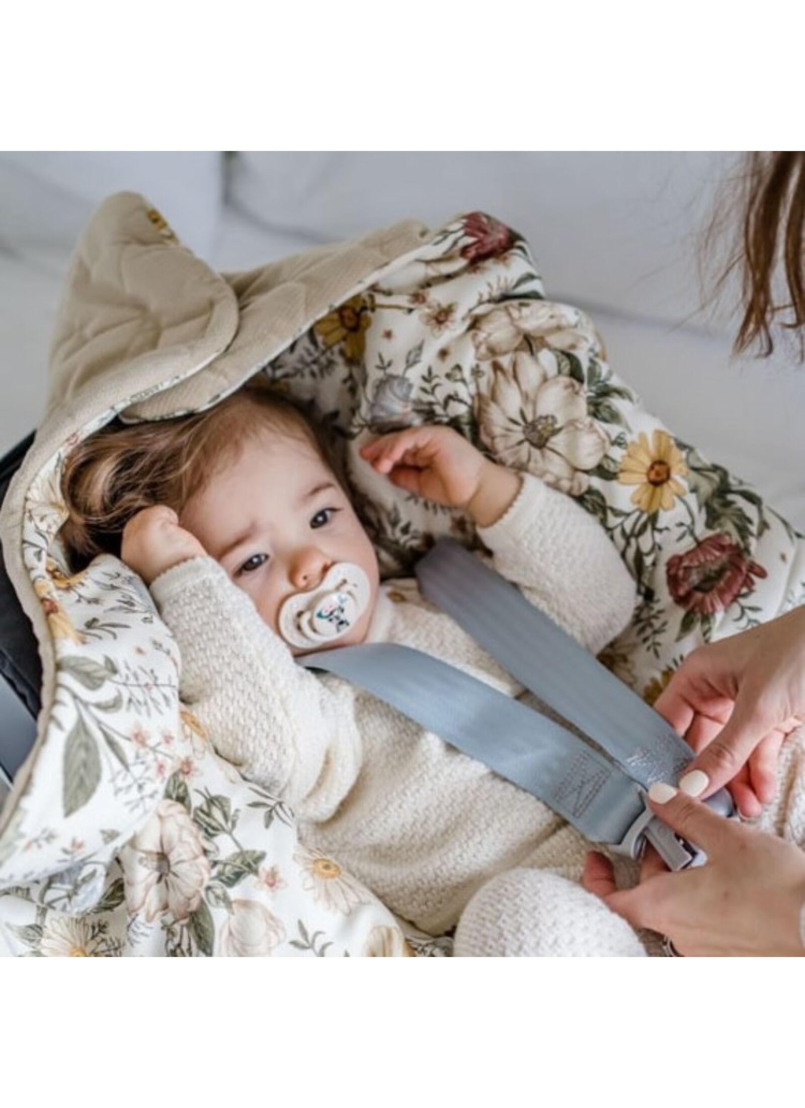 CAR SEAT BLANKET MOONLIGHT SWAN SMOKE ROSE CLASSIC