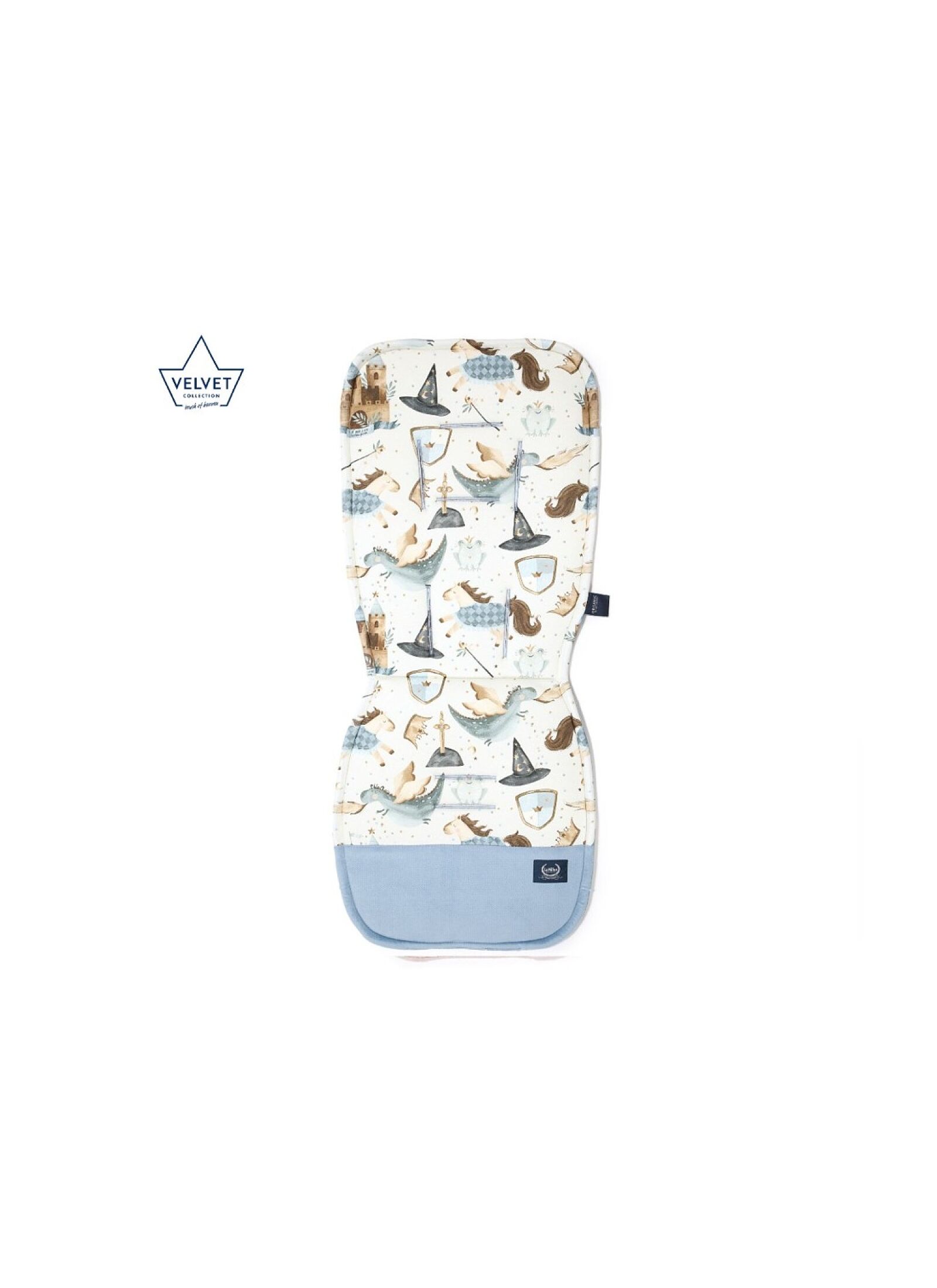 STROLLER PAD PRINCE VELVET WIND BLUE CLASSIC