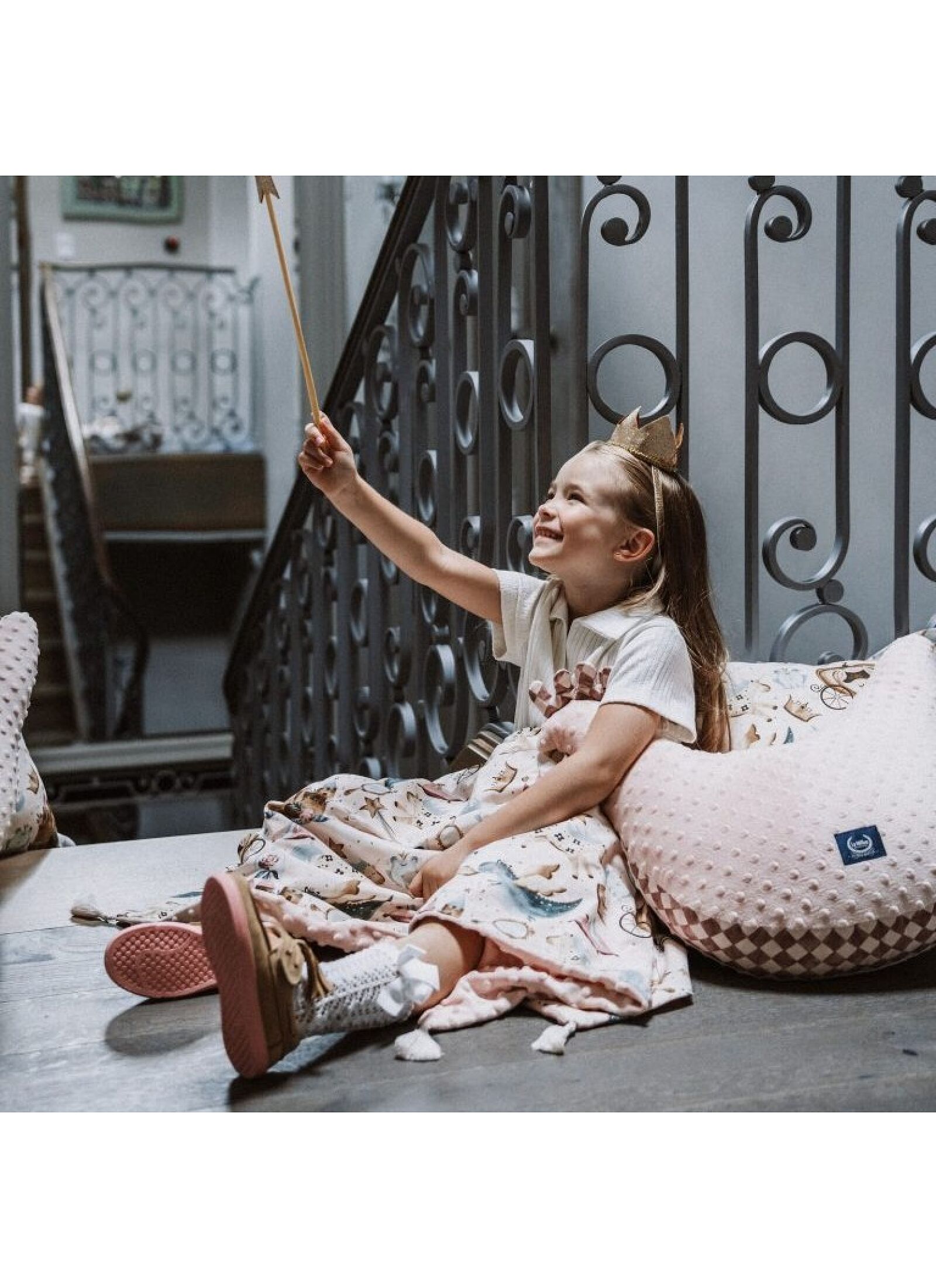 CRIB BLANKET (110X140) PRINCESS SMOKE ROSE