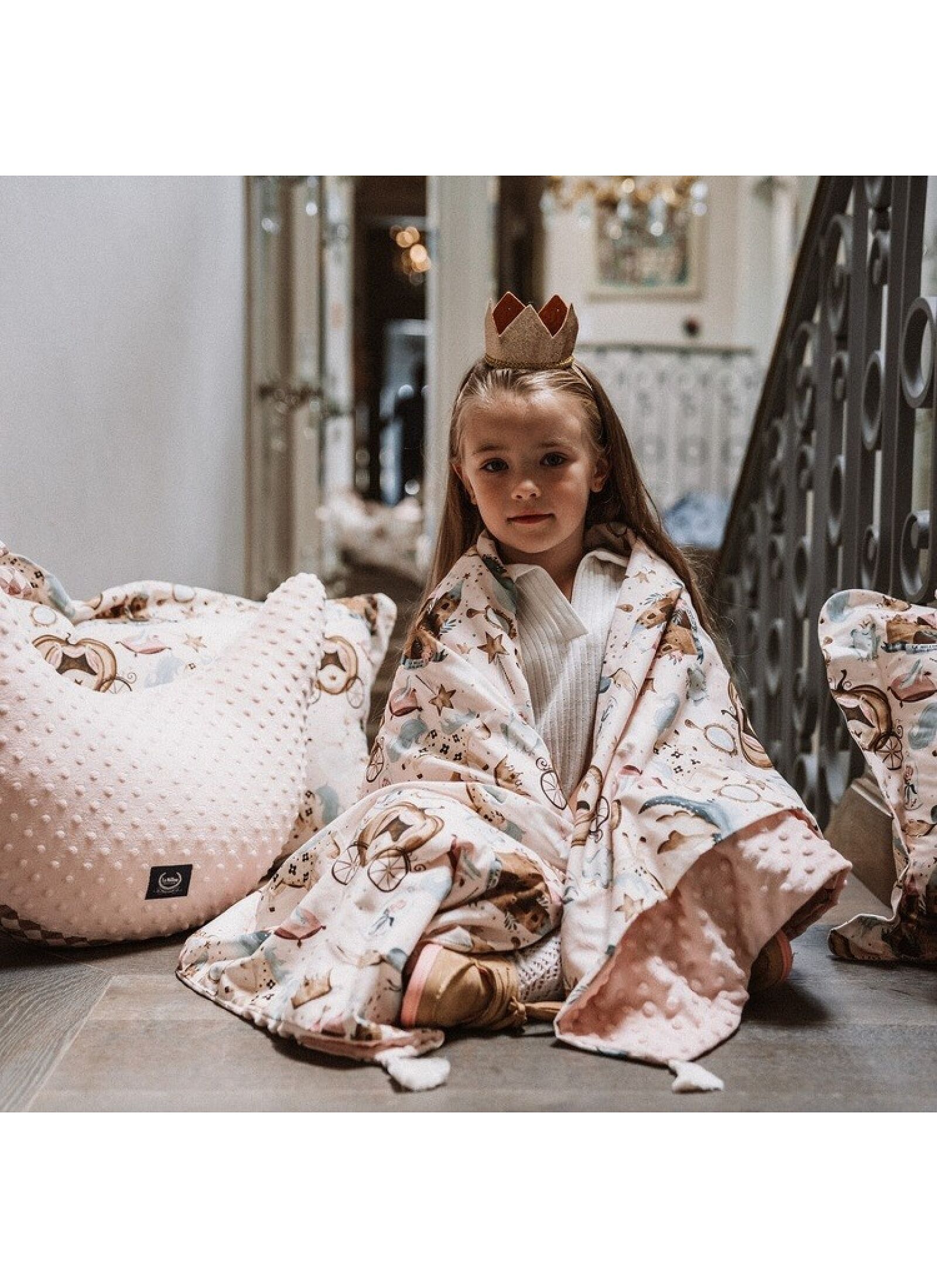 CRIB BLANKET (110X140) PRINCESS SMOKE ROSE