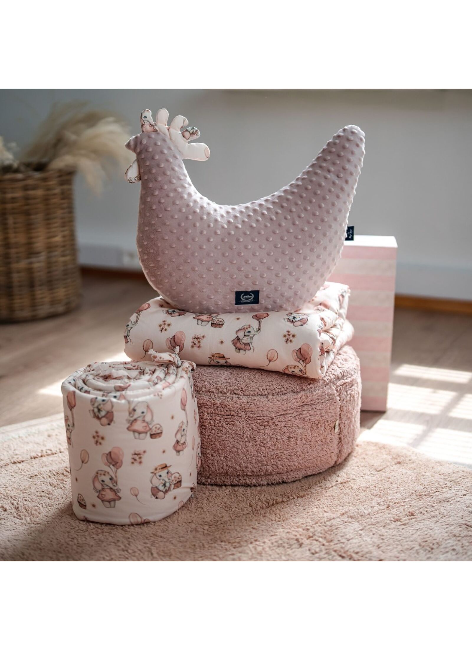 CRIB BLANKET (110X140) ROSSIE SMOKE ROSE