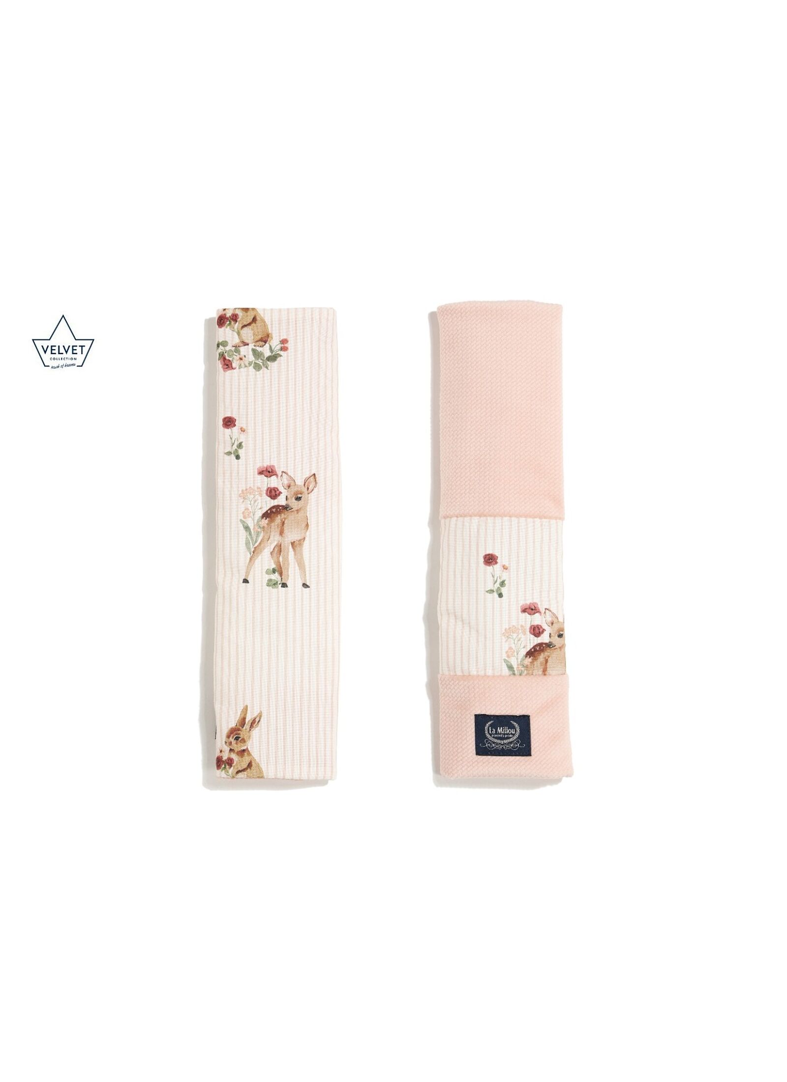 SEAT BELT COVER BAMBILAND VELVET POWDER PINK