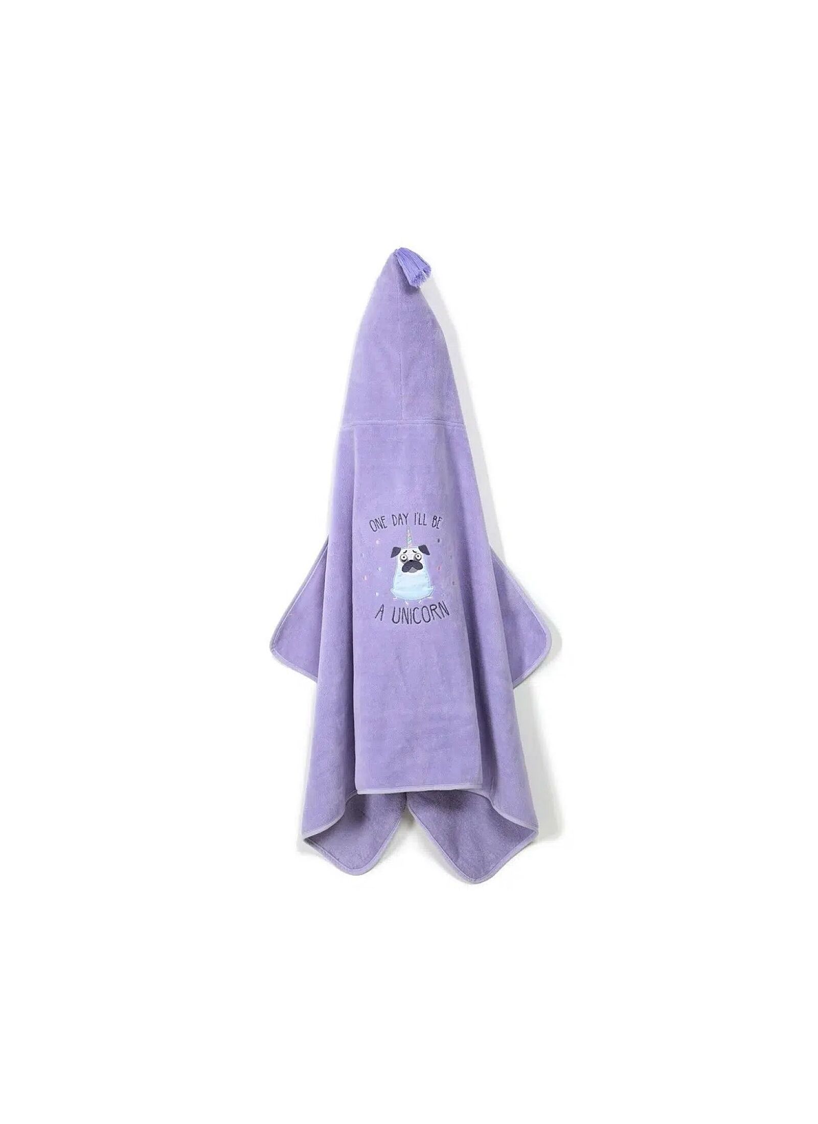 KID'S CUDDLE N DRY TOWEL BAMBOO DOGGY UNICORN PURPLE