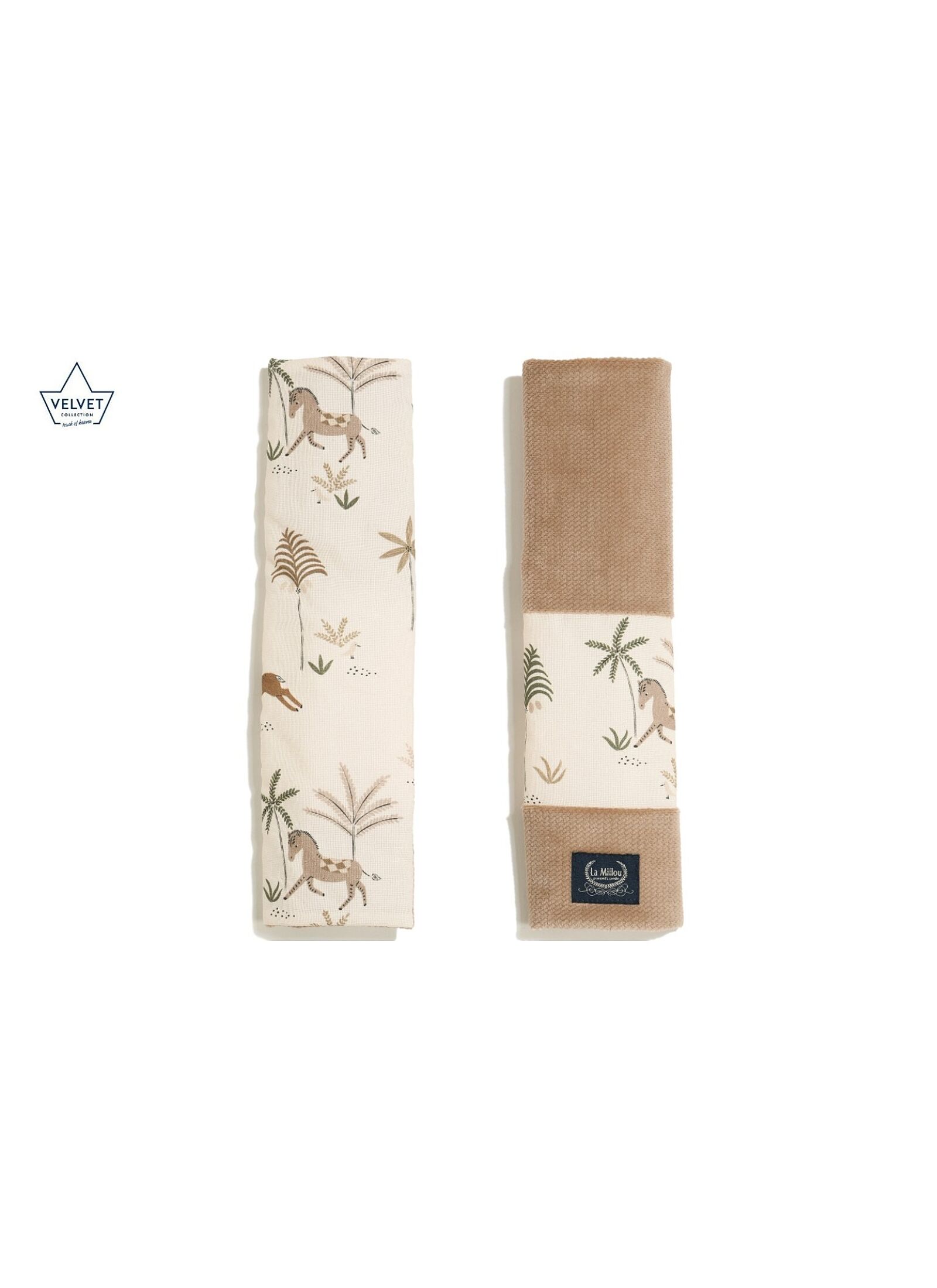 SEAT BELT COVER LITTLE SAVANNAH VELVET MOCCA