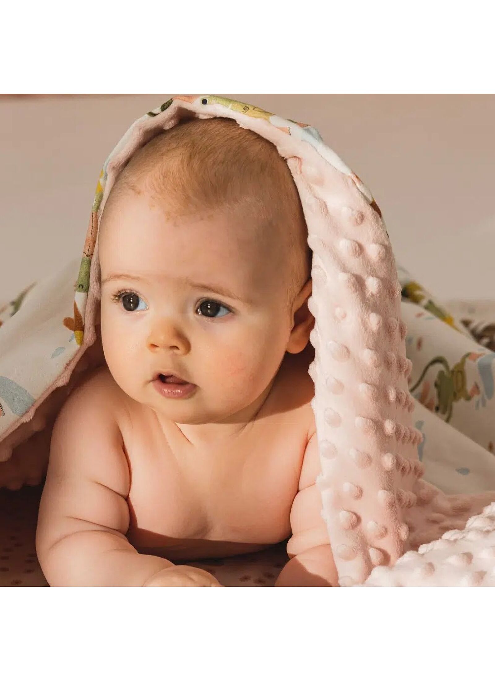 CRIB BLANKET (110X140) FLY ME TO THE MOON NUDE ECRU