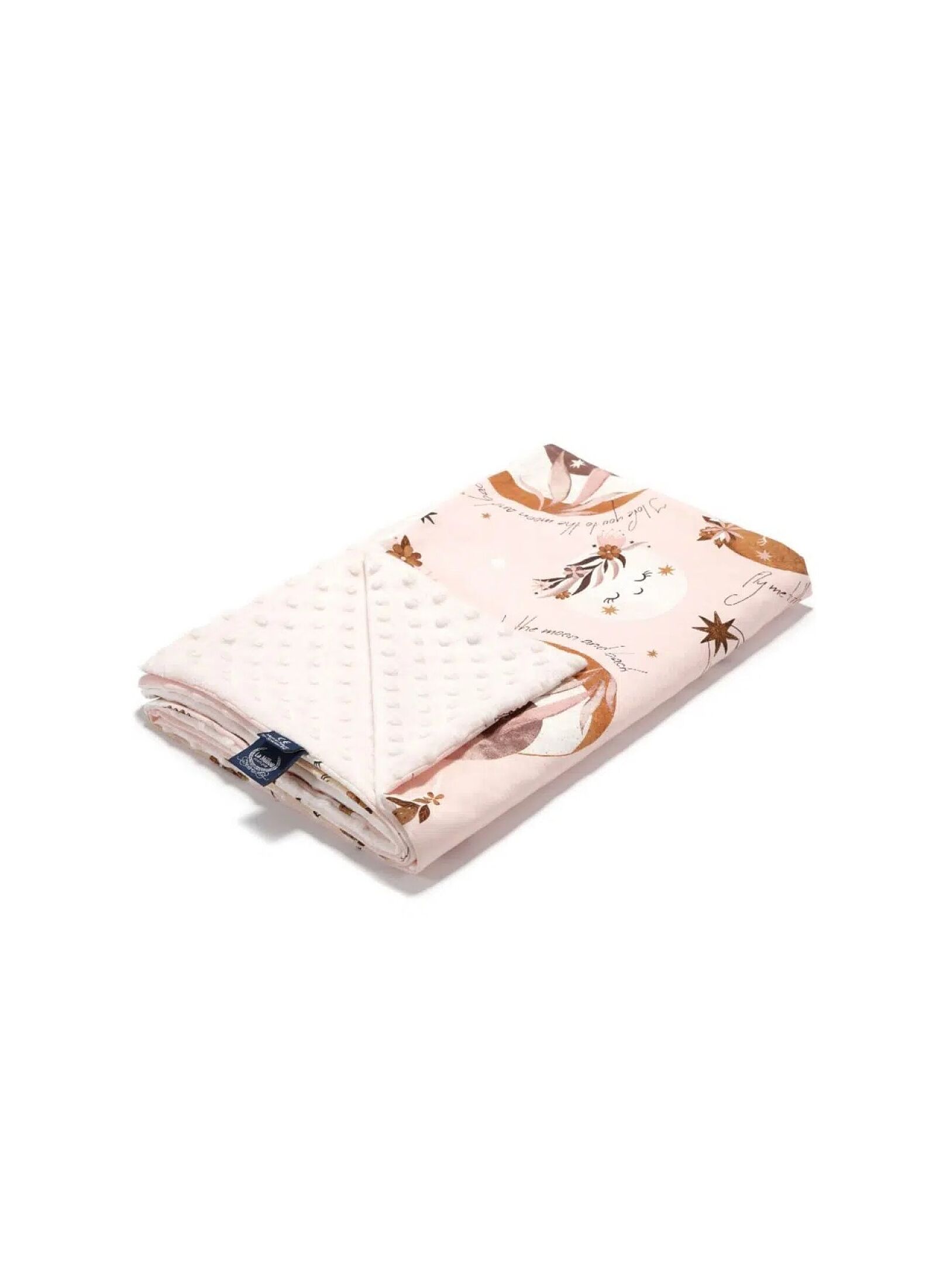 CRIB BLANKET (110X140) FLY ME TO THE MOON NUDE ECRU