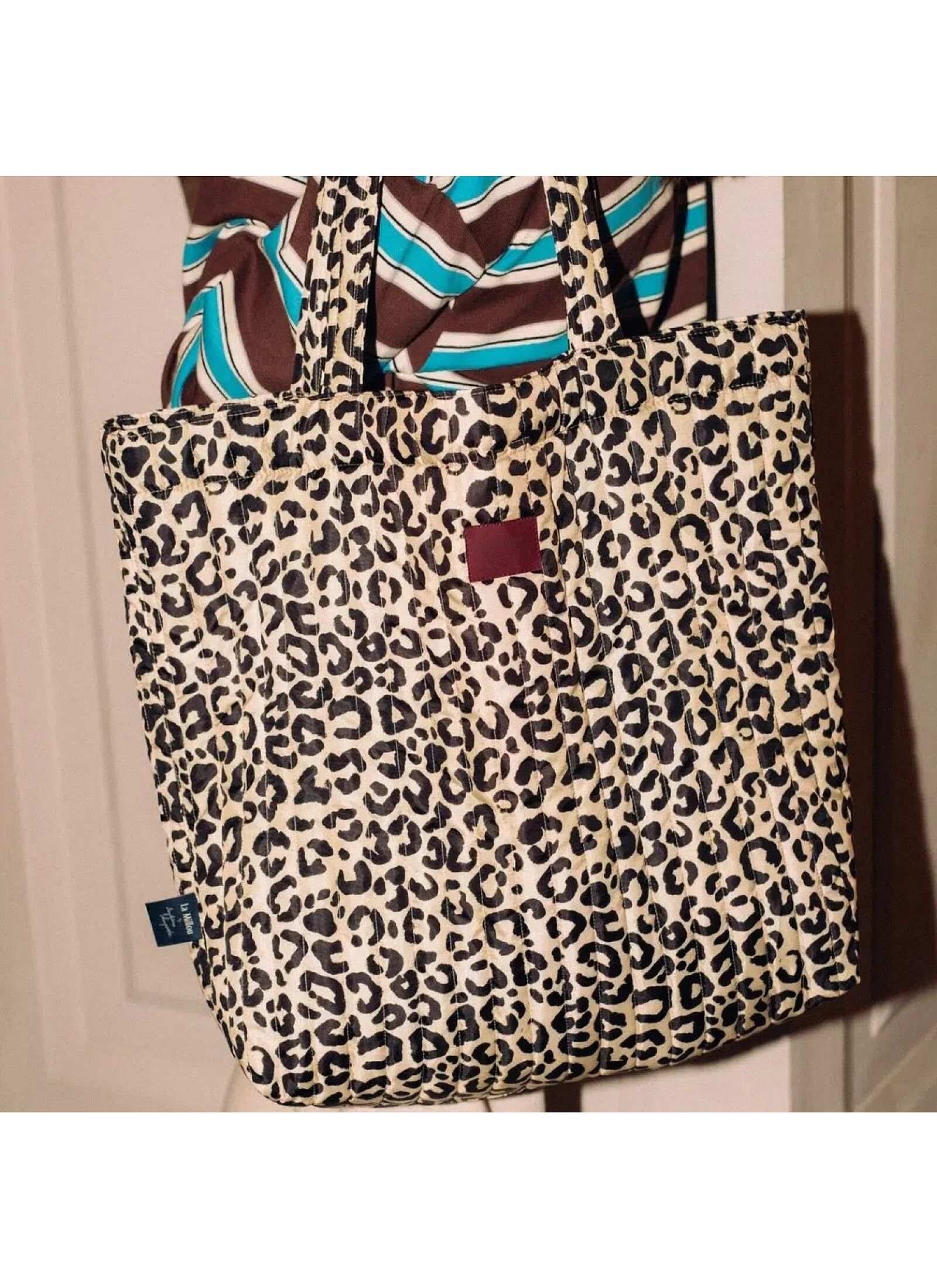 SHOPPER BAG ORTALION LEOPARD CREAM