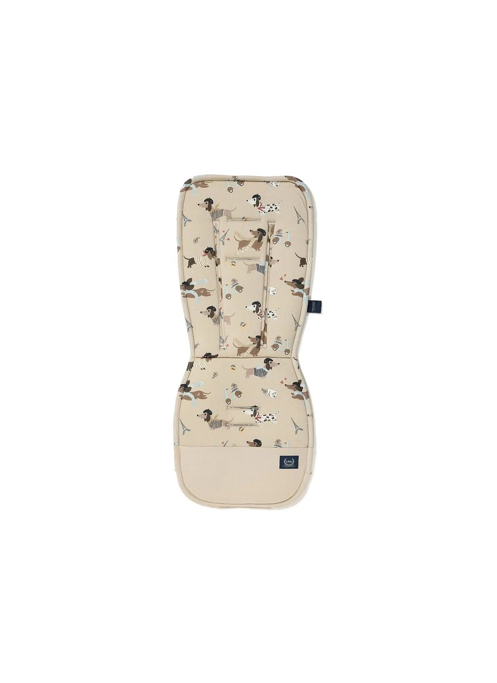 STROLLER PAD PIERRE THE DOG VELVET SAND MULTI