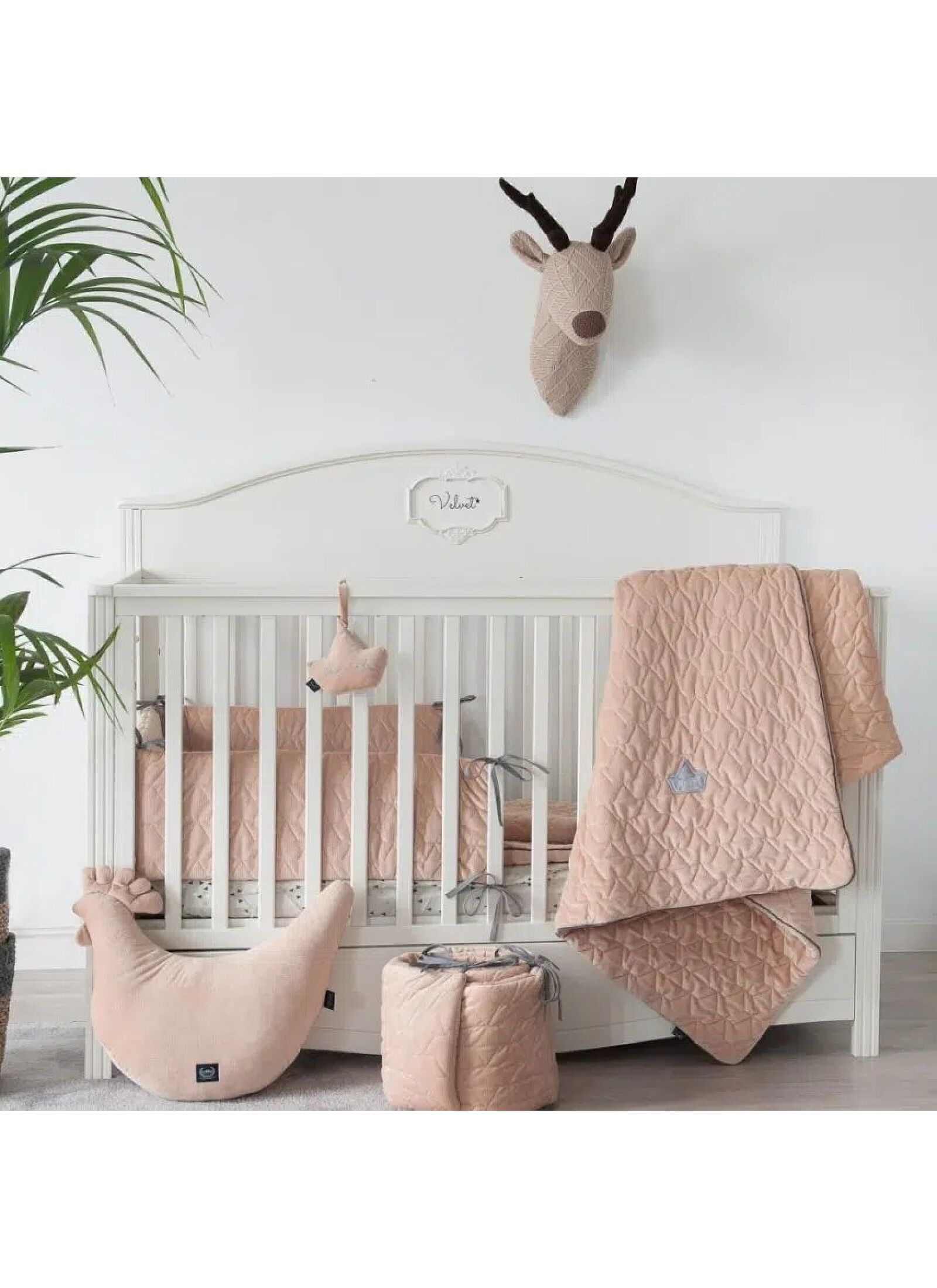 CRADDLE BLANKET (80X100) VELVET SMOKE ROSE