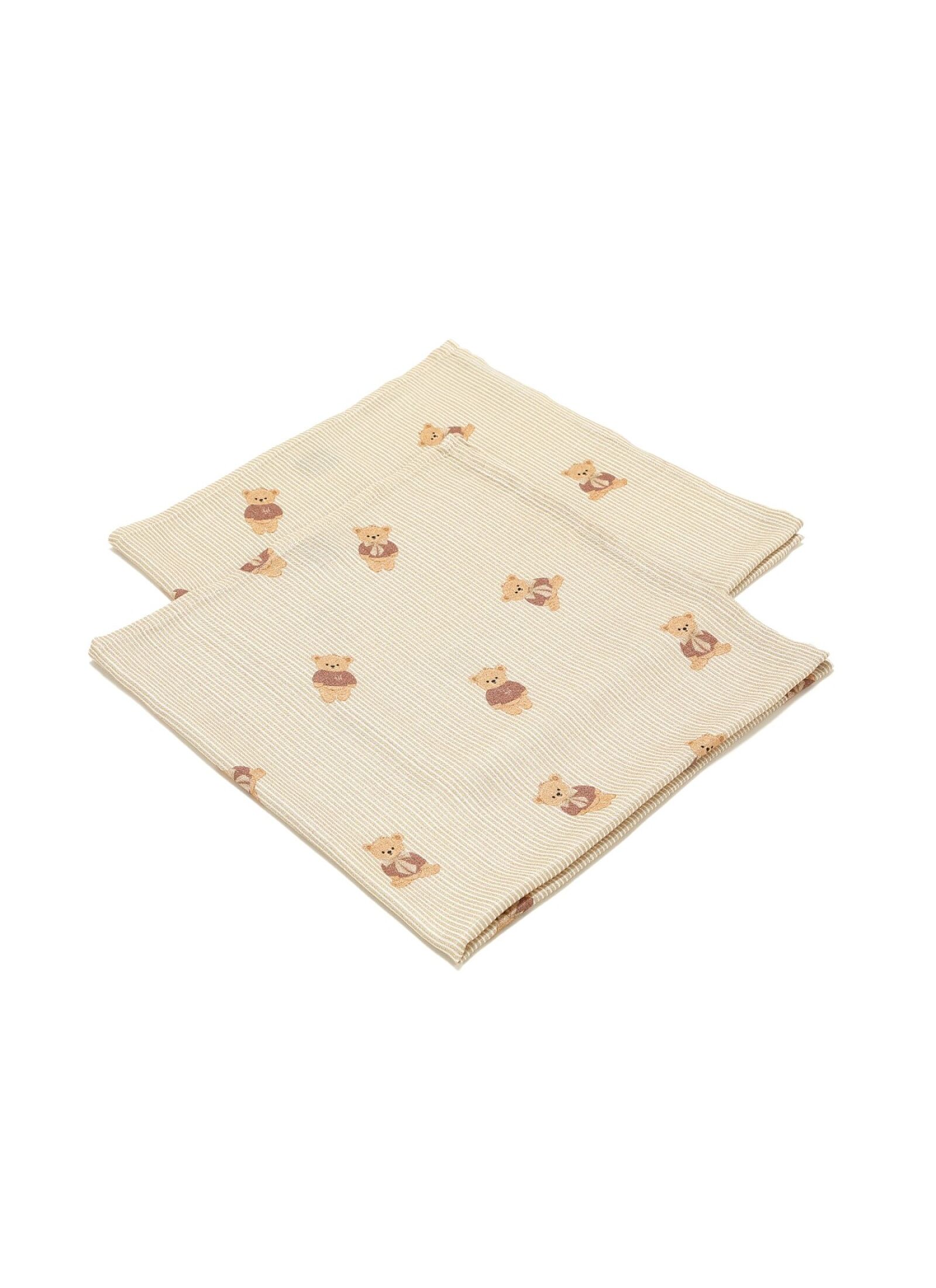 MUSLIN BLANKET (2PCS) BABY BEAR