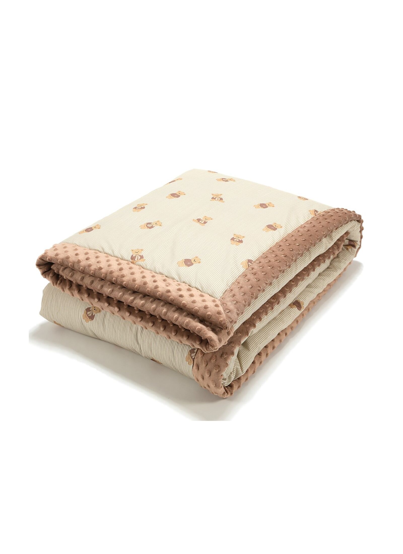 ADULT BLANKET (140X200) BABY BEAR MINKY MOCCA