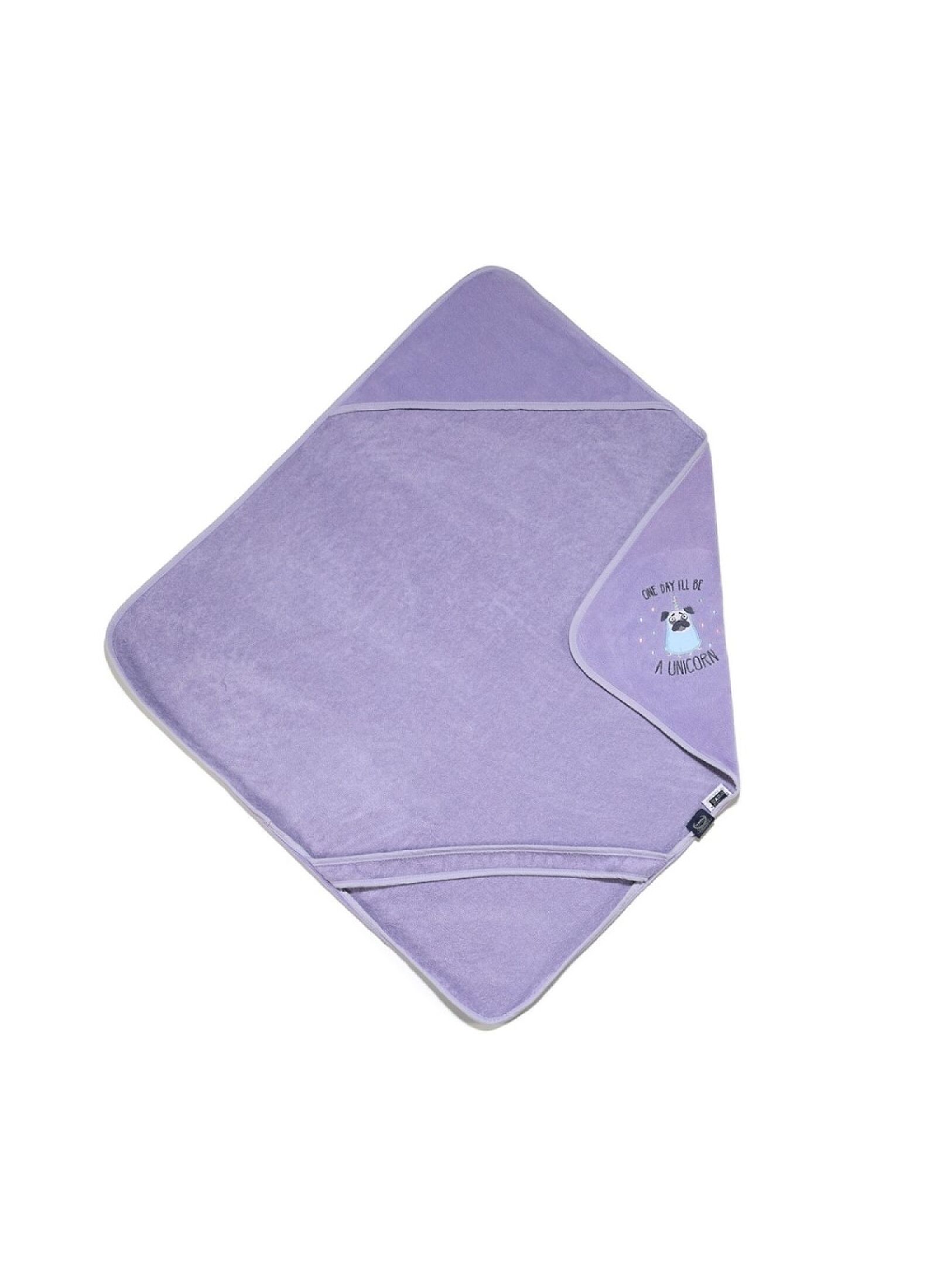 BABY CUDDLE N DRY TOWEL BAMBOO DOGGY UNICORN PURPLE