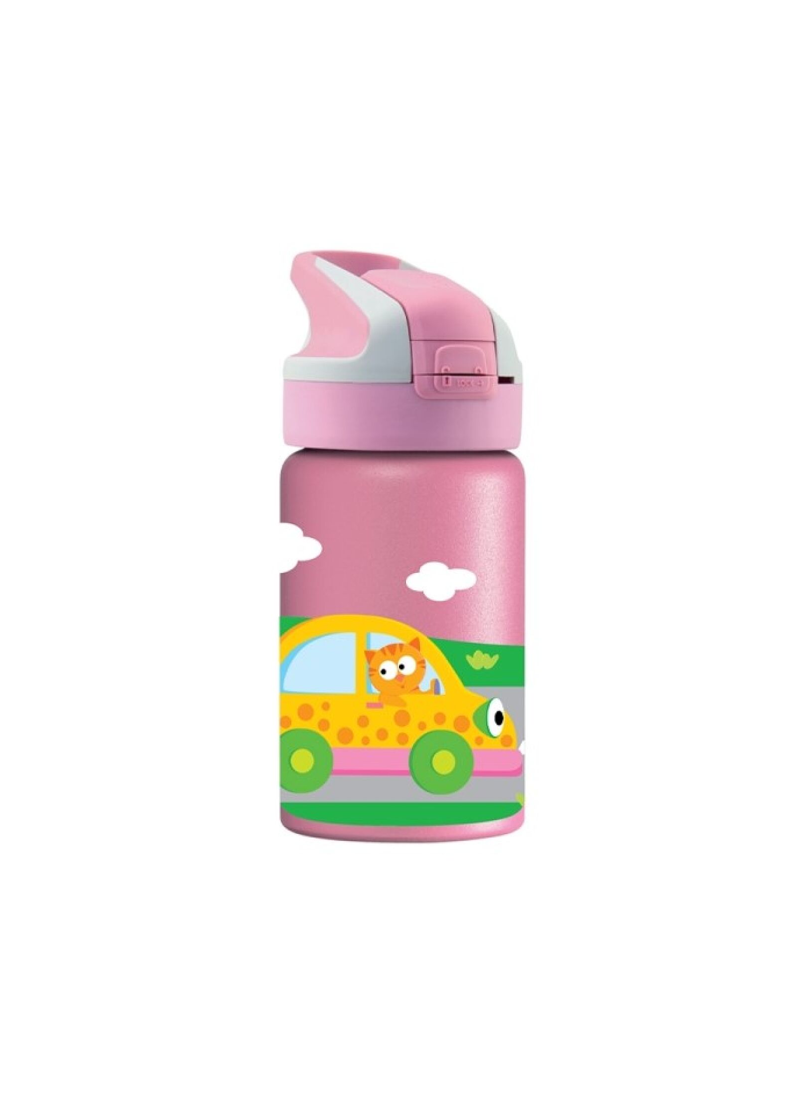 BOTTLE THERMOS CARS PINK