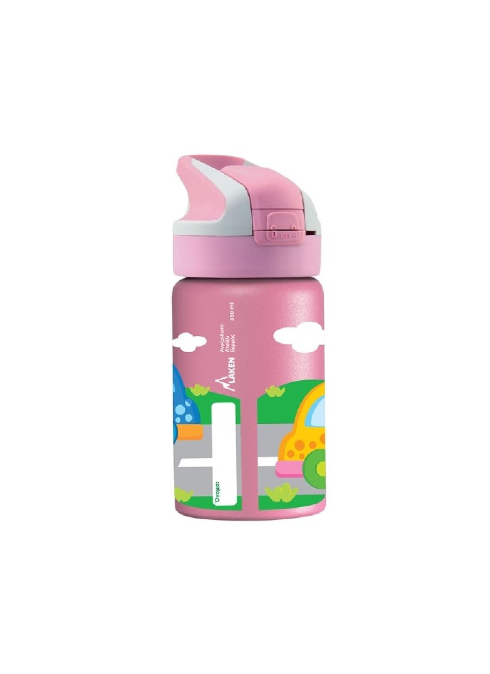 BOTTLE THERMOS CARS PINK
